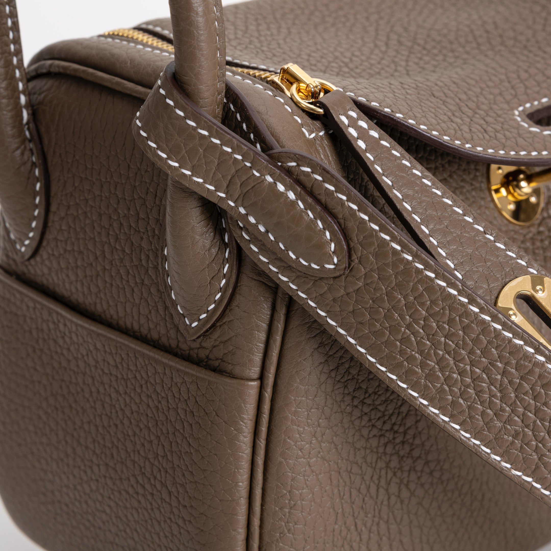 MINI LINDY 20 CLEMENCE LEATHER ETOUPE WITH GOLD HARDWARE (GHW)
