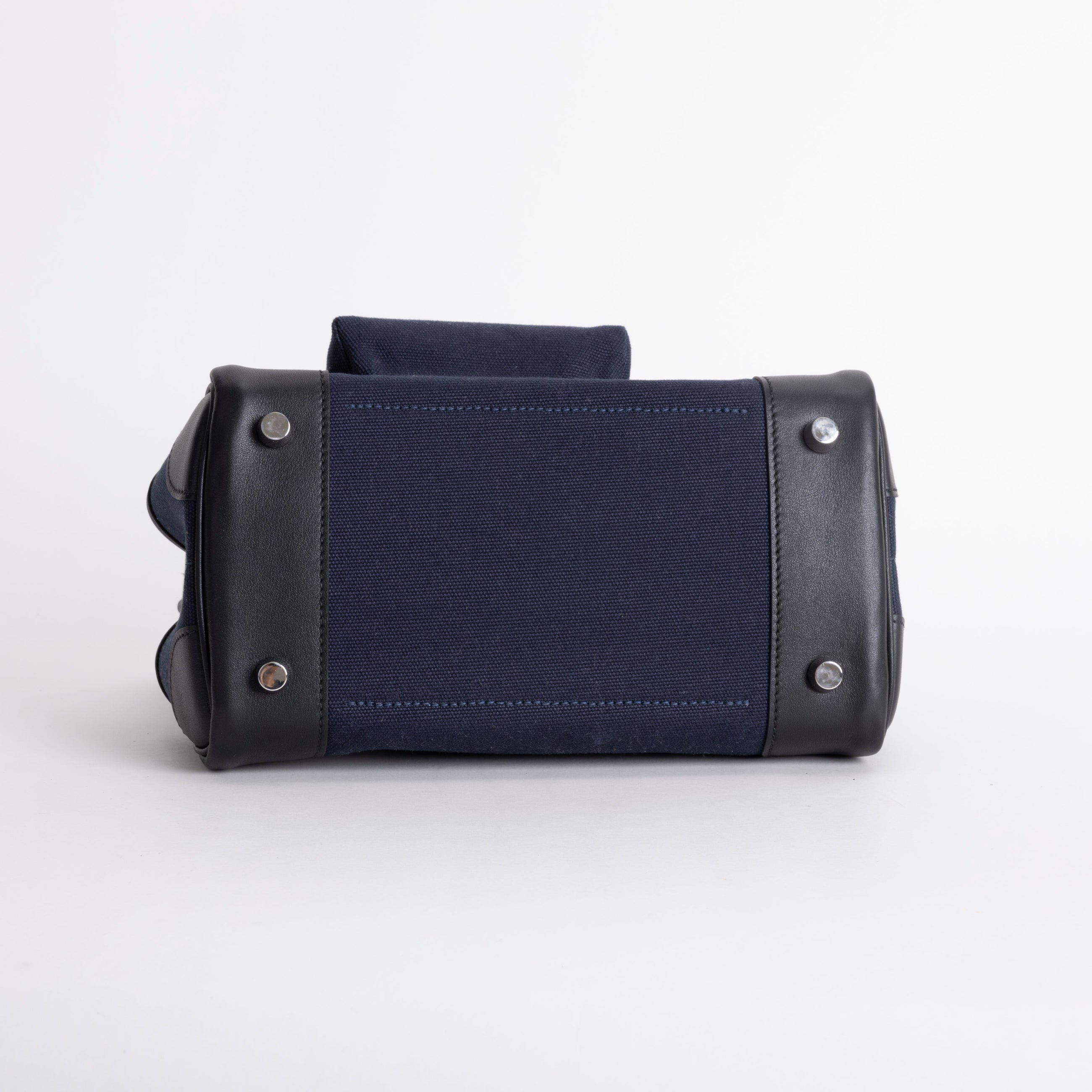 BIRKIN 25 CARGO CANVAS & SWIFT LEATHER BLEU MARINE WITH PALLADIUM HARDWARE (PHW)