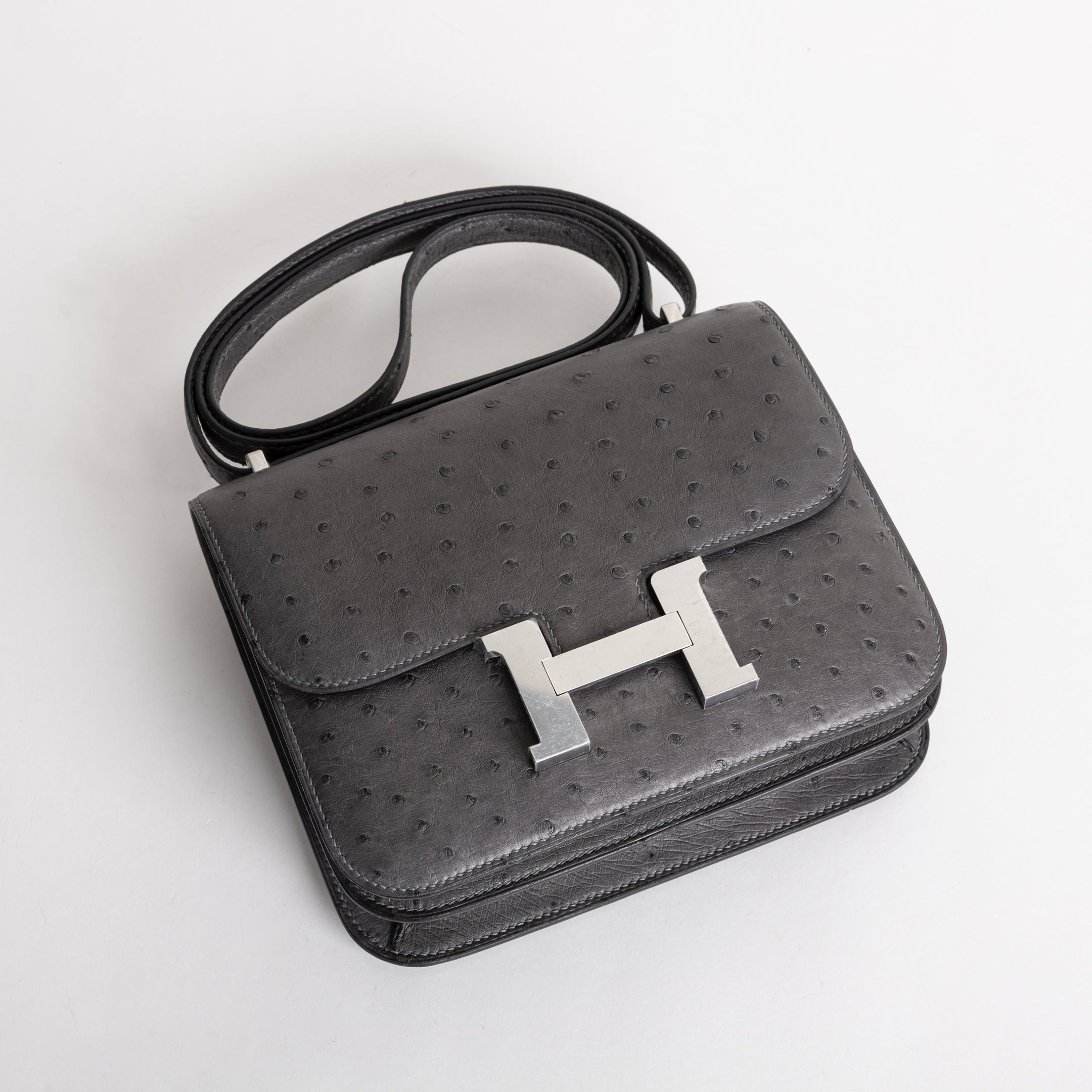 CONSTANCE 18 (MINI) OSTRICH LEATHER ETAIN WITH PALLADIUM HARDWARE (PHW)