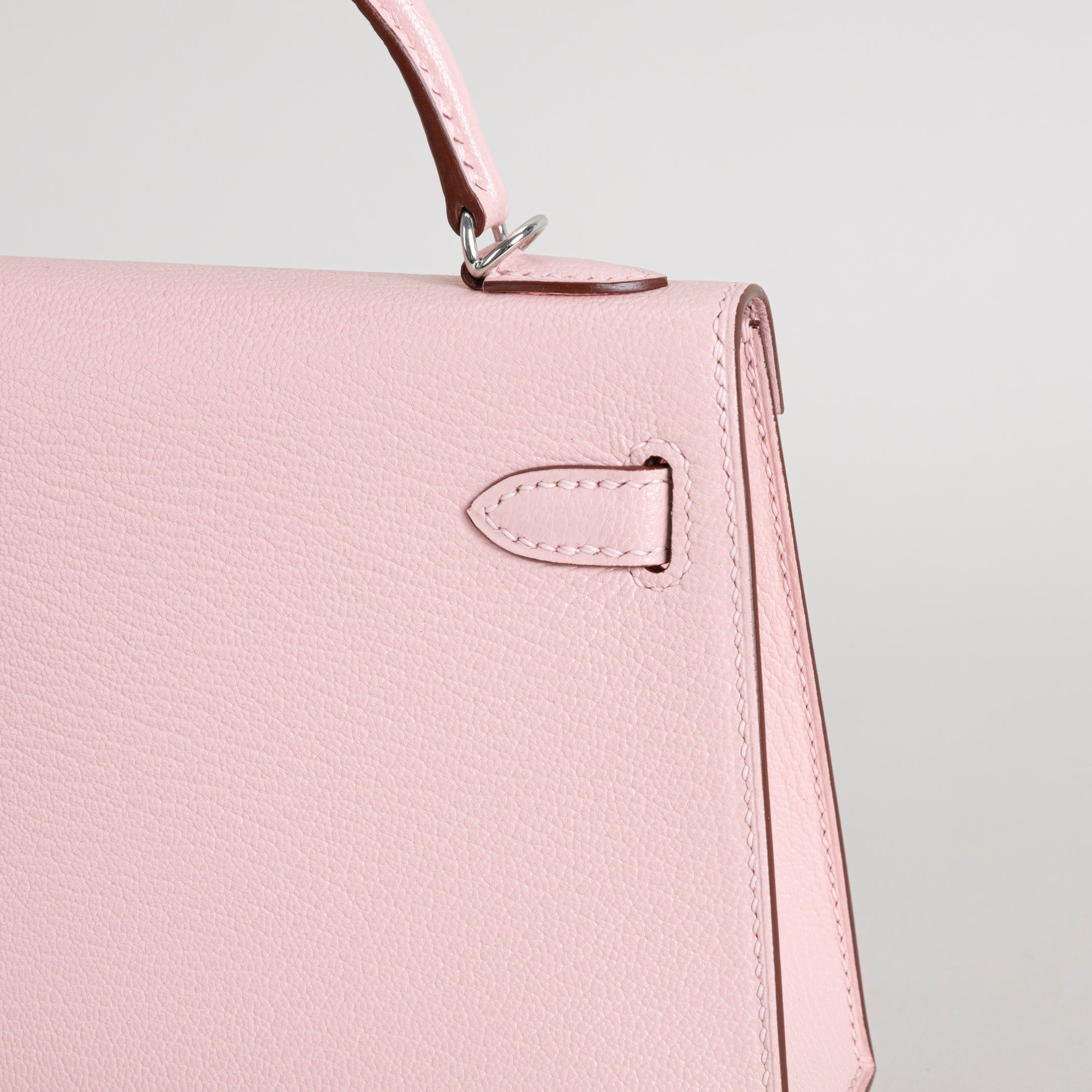 MINI KELLY II (20) CHEVRE LEATHER ROSE SAKURA WITH PALLADIUM HARDWARE (PHW)