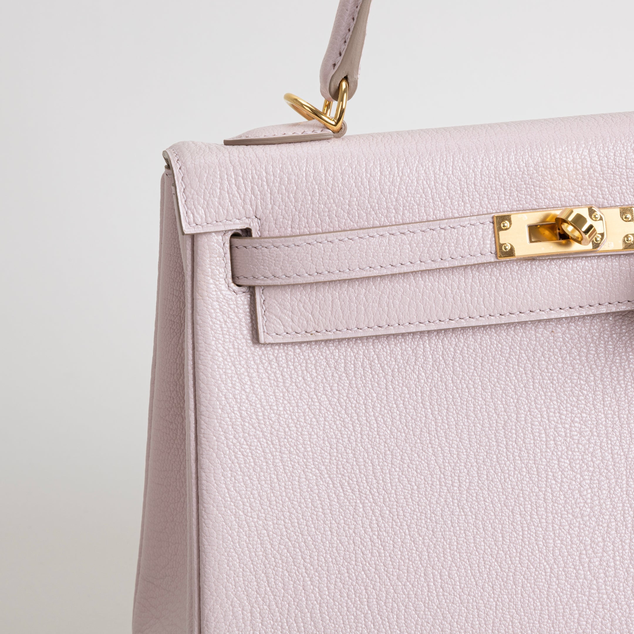 KELLY 25 CHEVRE LEATHER ROSE DARLING WITH GOLD HARDWARE (GHW)