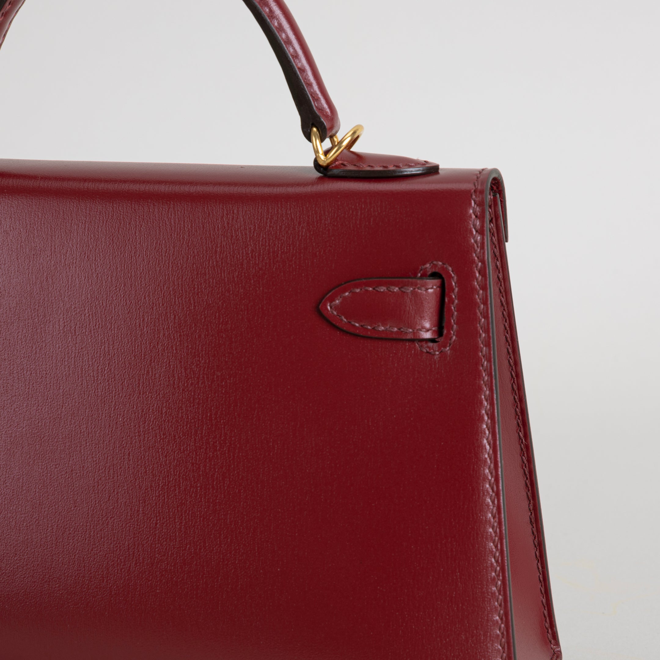 MINI KELLY II (20) BOX CALF LEATHER ROUGE H WITH GOLD HARDWARE (GHW)