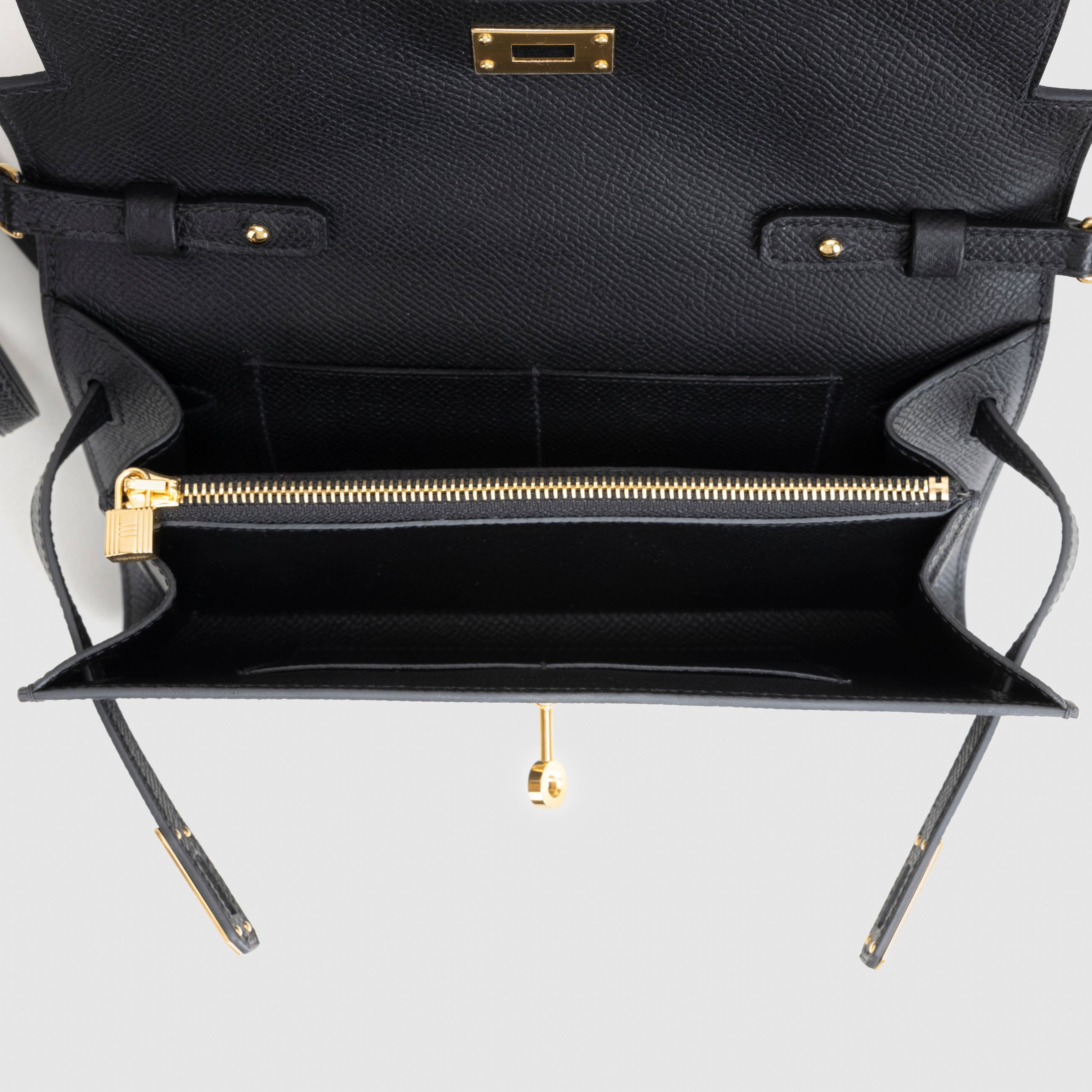 KELLY TO GO EPSOM LEATHER NOIR (BLACK) WITH GOLD HARDWARE (GHW)