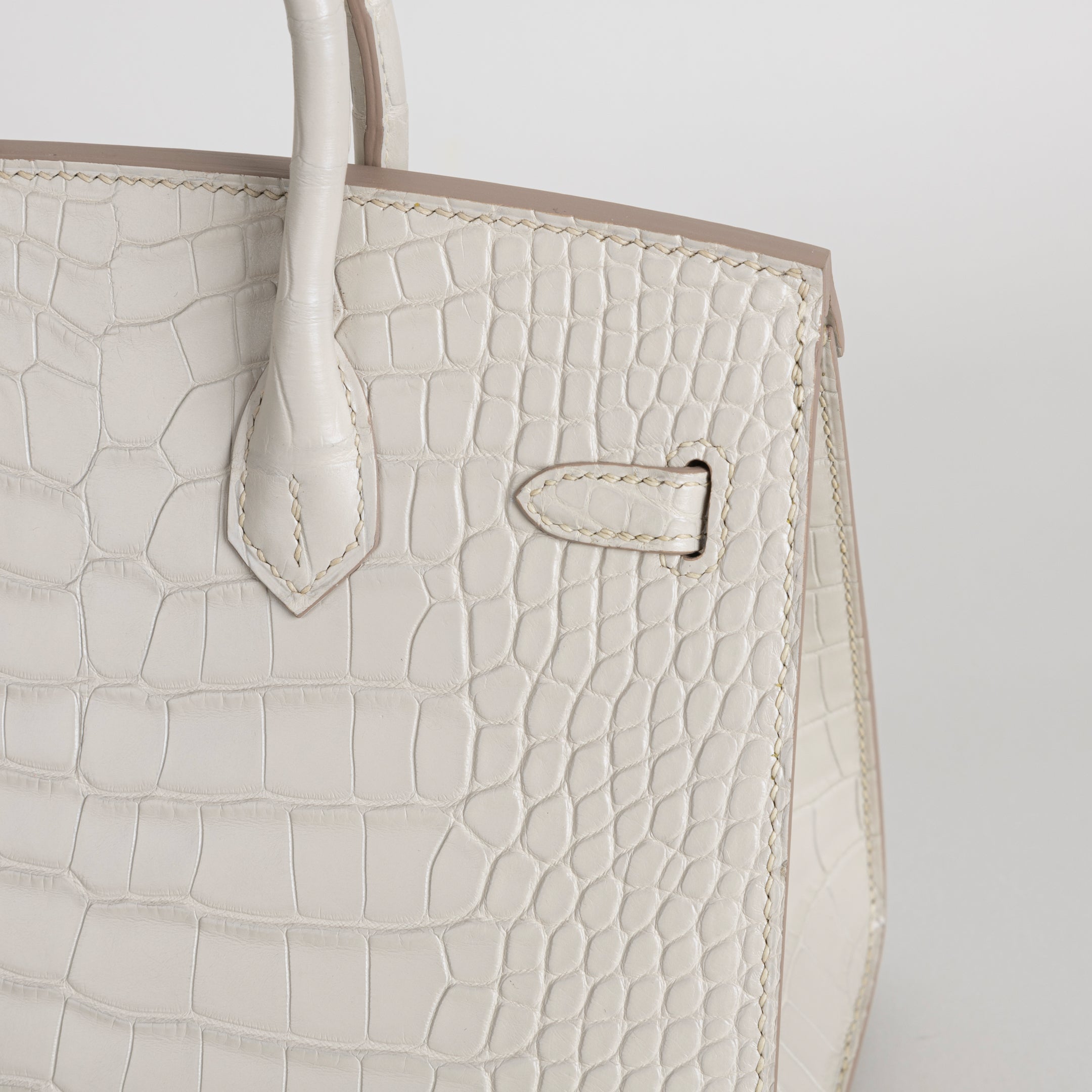 BIRKIN 20 (SELLIER SHAPE) MATTE MISSISSIPPIENSIS ALLIGATOR LEATHER BETON WITH GOLD HARDWARE (GHW)