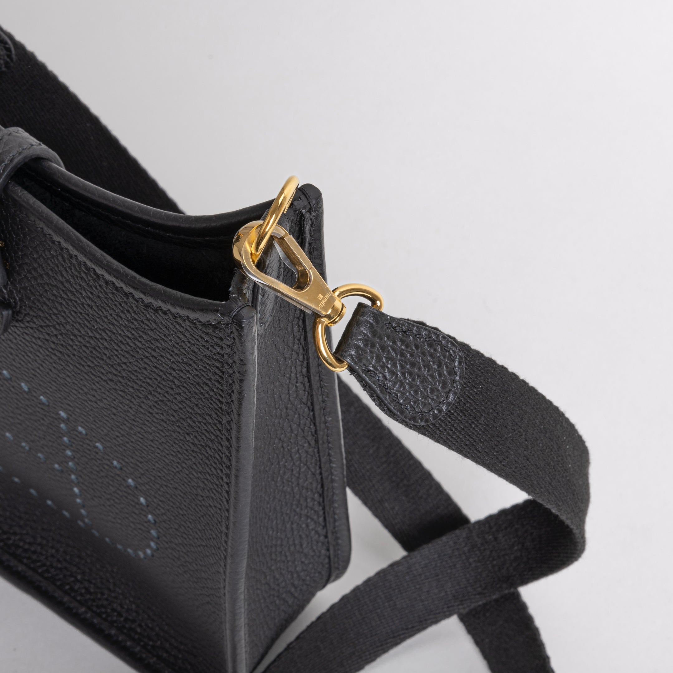 MINI EVELYNE (TPM) CLEMENCE LEATHER NOIR (BLACK) WITH GOLD HARDWARE (GHW)