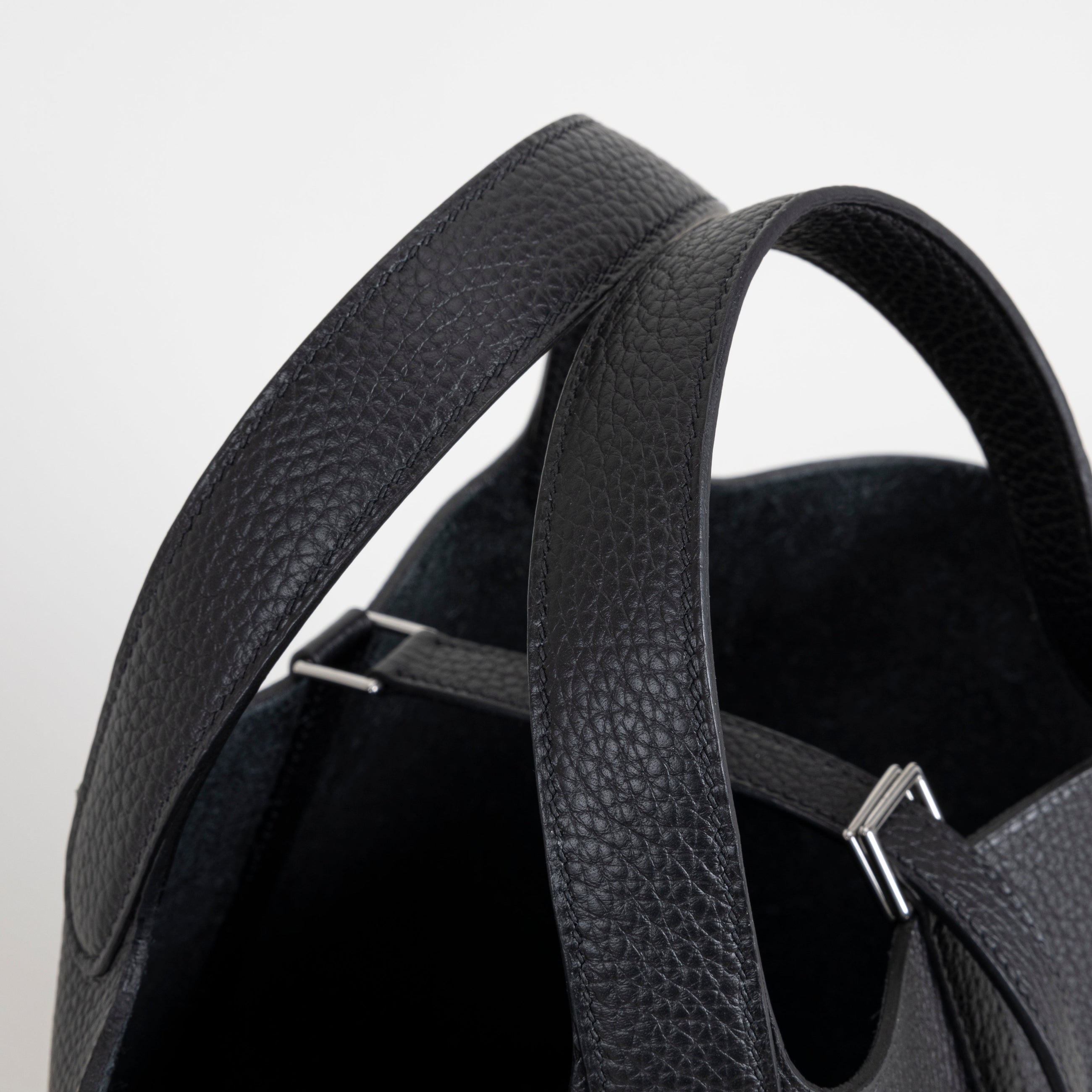 PICOTIN 18 LOCK CLEMENCE LEATHER NOIR (BLACK) WITH PALLADIUM HARDWARE (PHW)