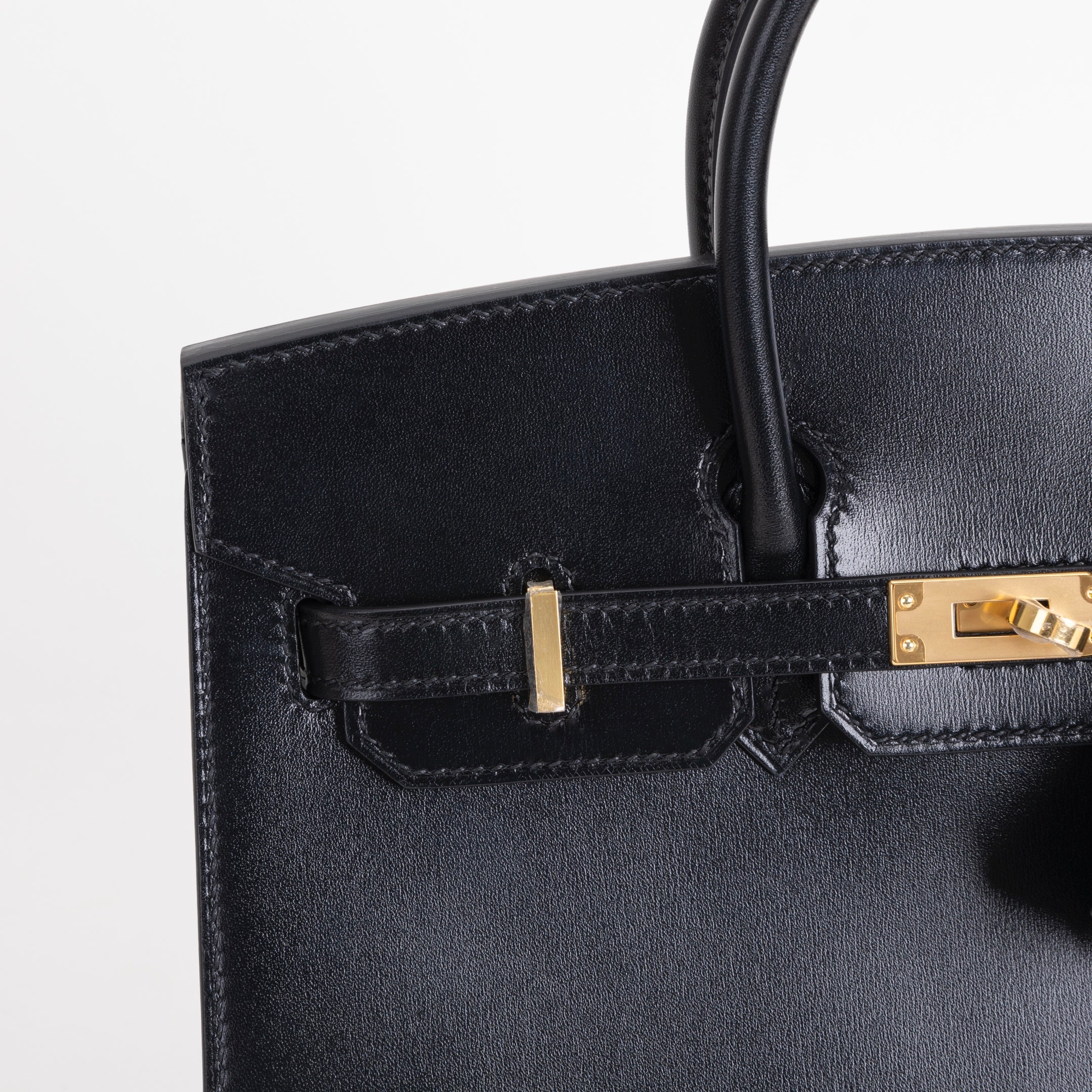 BIRKIN 25 (SELLIER SHAPE) BLACK BOX CALF LEATHER WITH GOLD HARDWARE (GHW)