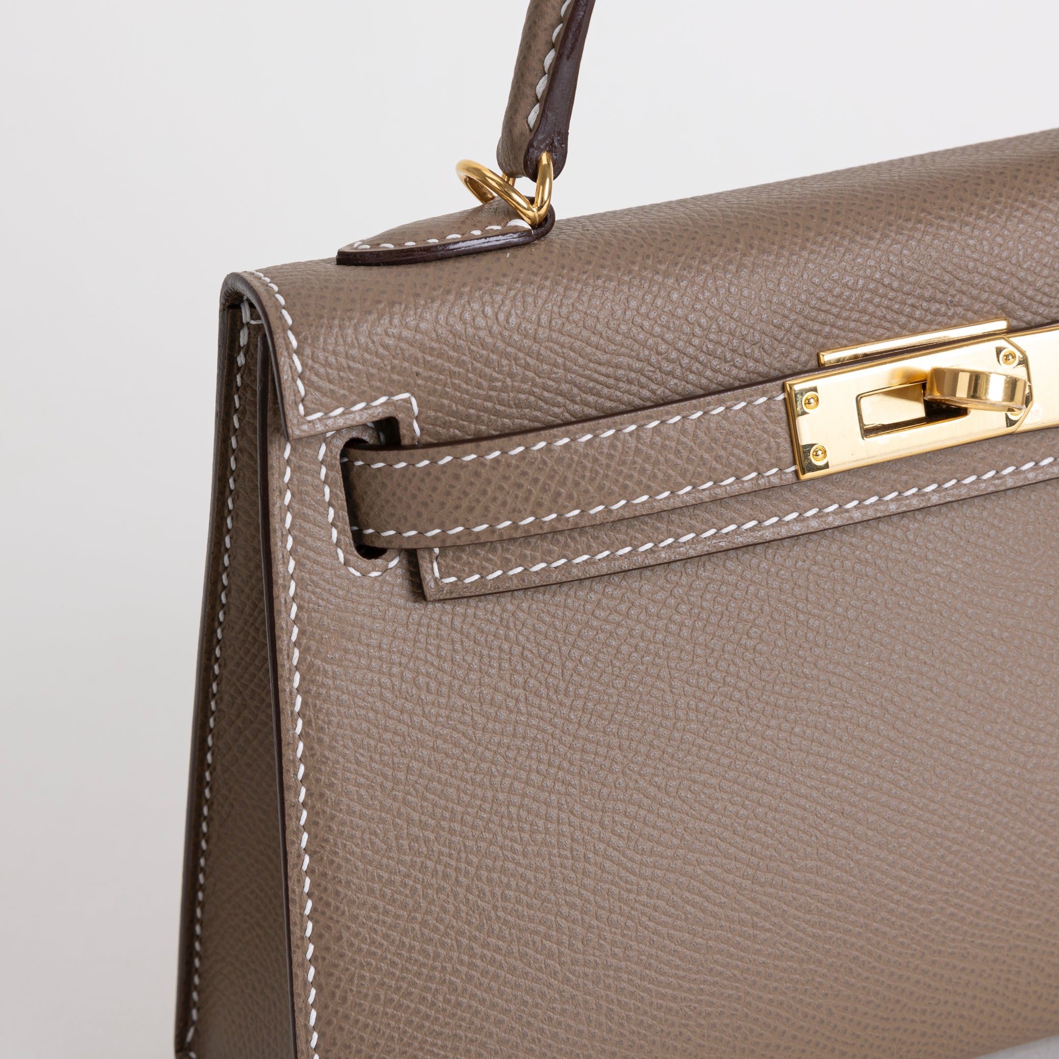 MINI KELLY II (20) EPSOM LEATHER ETOUPE WITH GOLD HARDWARE (GHW)