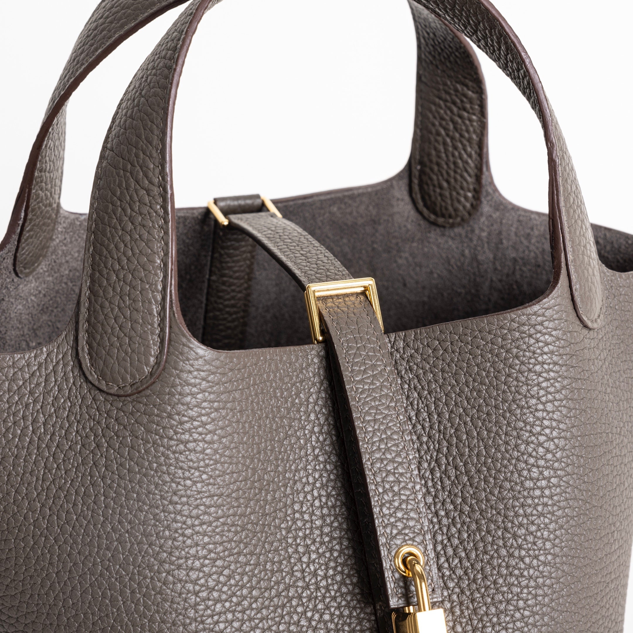 PICOTIN 18 LOCK CLEMENCE LEATHER ETAIN WITH GOLD HARDWARE (GHW)