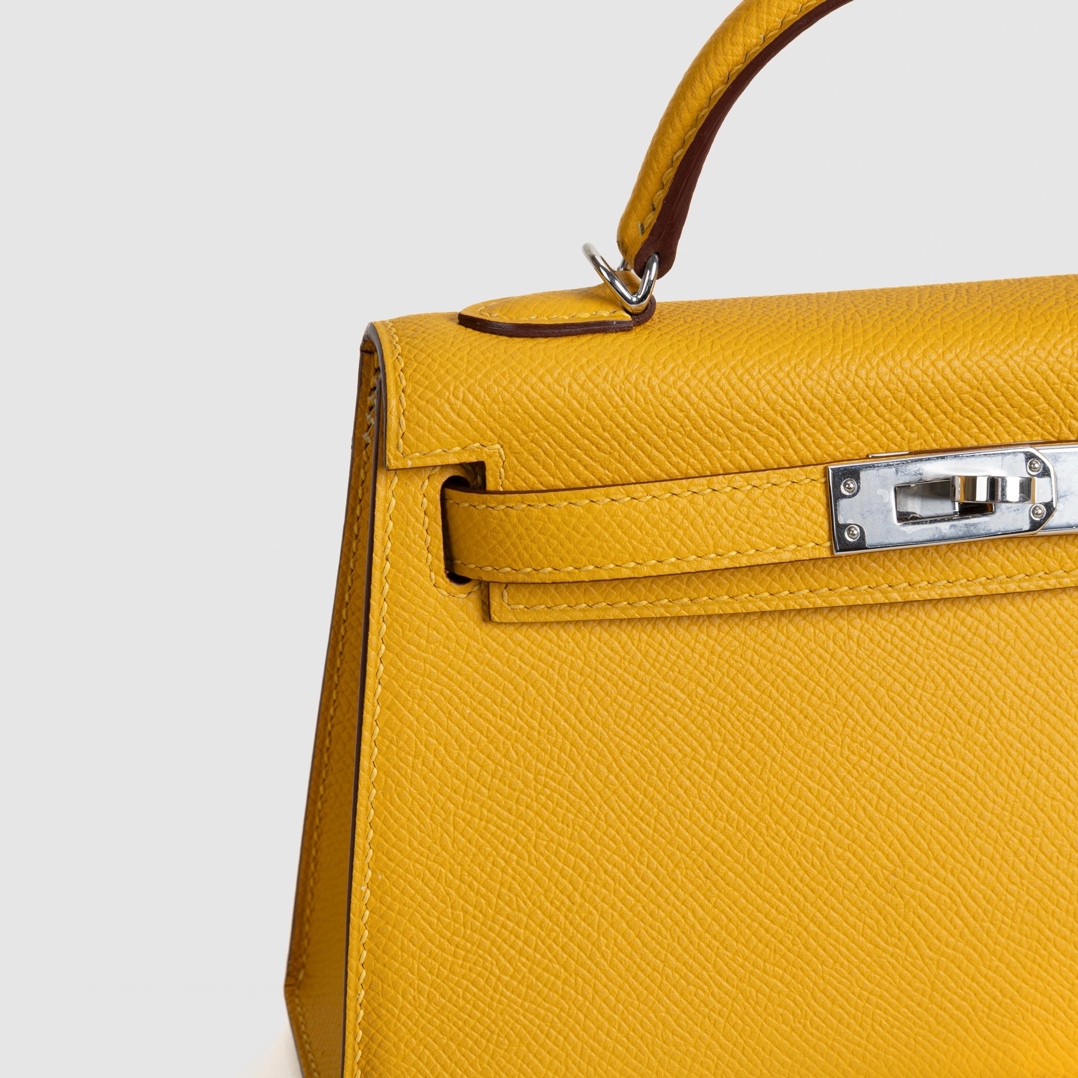 MINI KELLY II (20) EPSOM LEATHER JAUNE AMBRE WITH PALLADIUM HARDWARE (PHW)