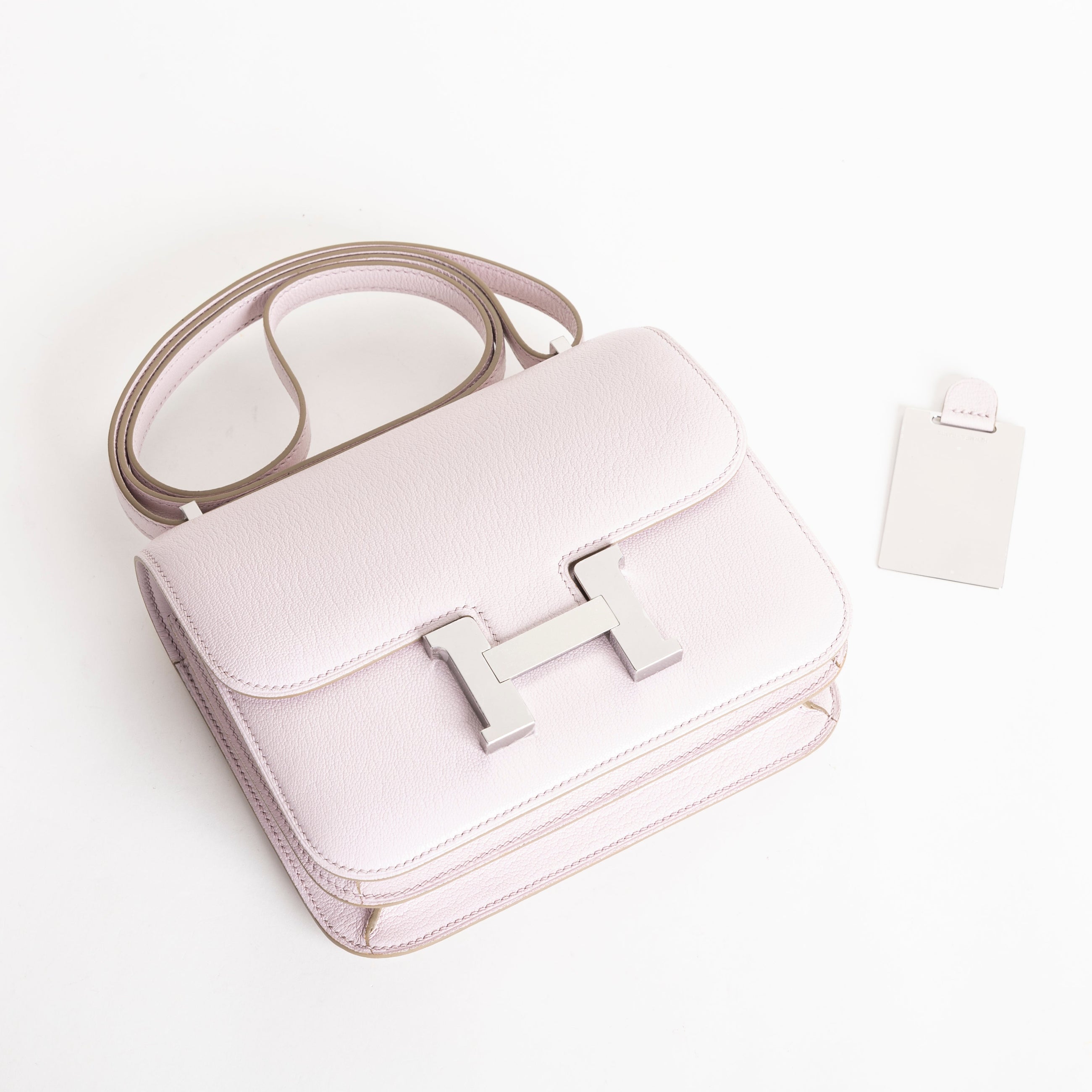 CONSTANCE 18 (MINI) CHEVRE LEATHER ROSE SAKURA WITH PALLADIUM HARDWARE (PHW)