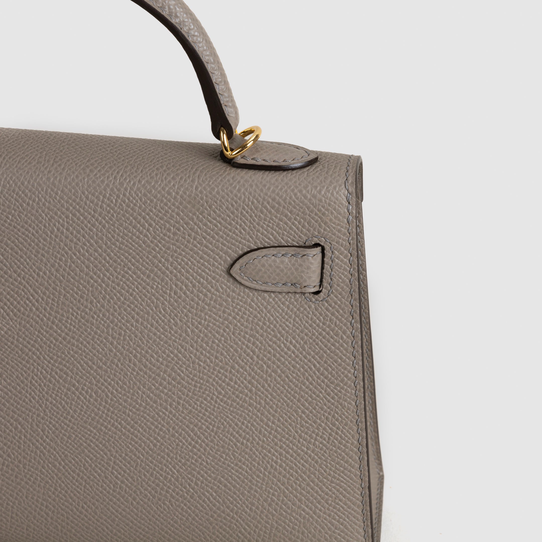 MINI KELLY II (20) EPSOM LEATHER GRIS ASPHALTE WITH GOLD HARDWARE (GHW)