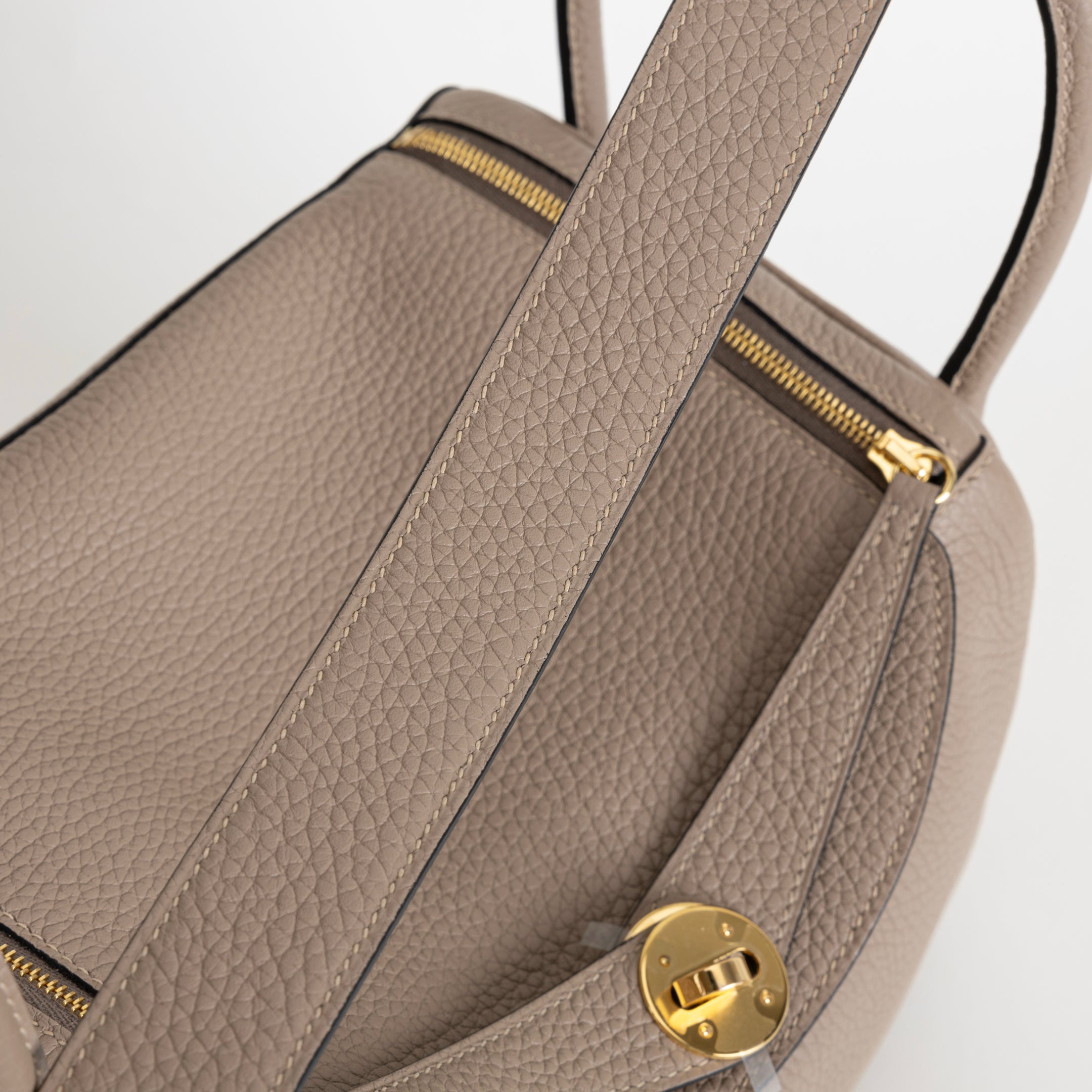 LINDY 26 CLEMENCE LEATHER TRENCH WITH GOLD HARDWARE (GHW)