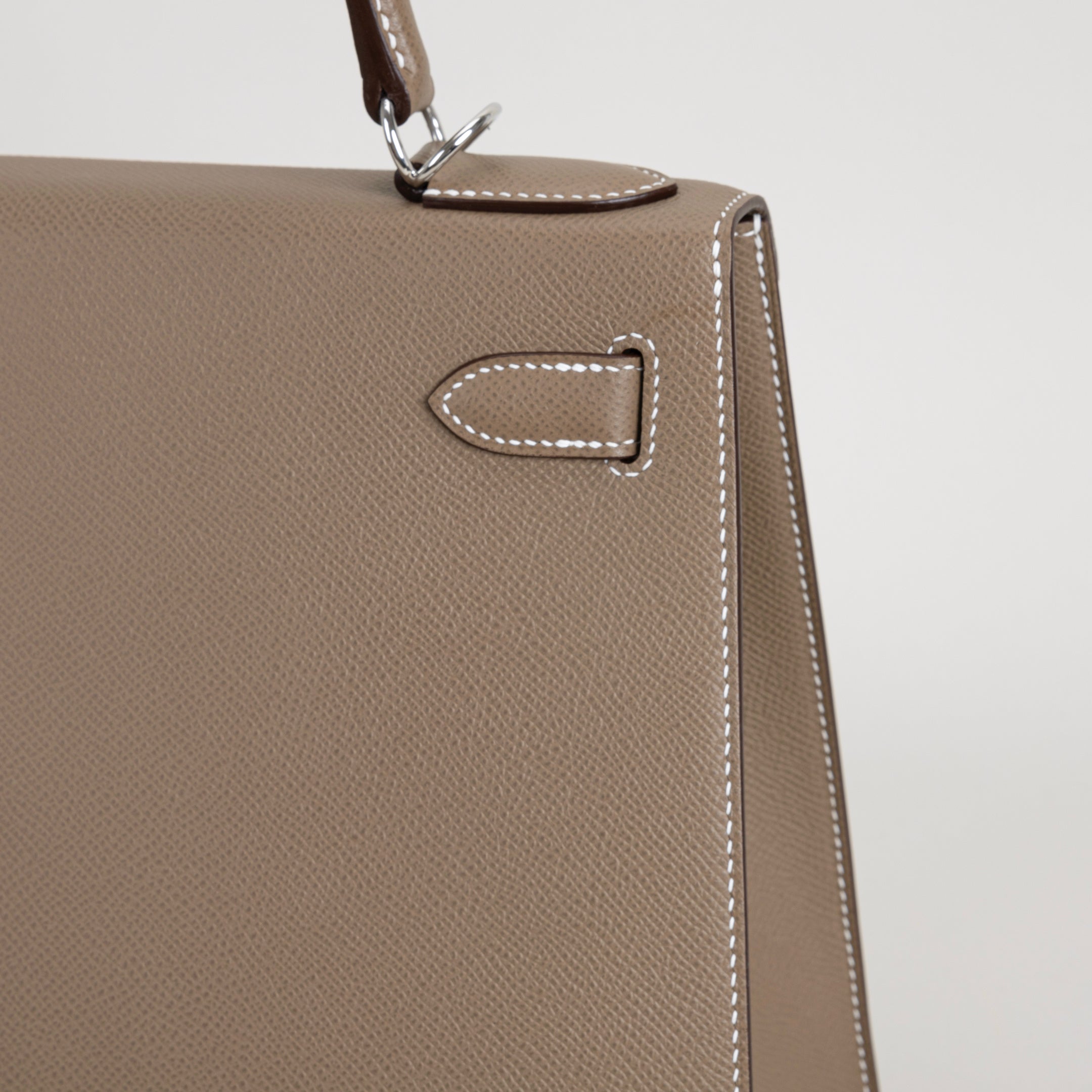 KELLY 28 EPSOM LEATHER ETOUPE WITH PALLADIUM HARDWARE (PHW)