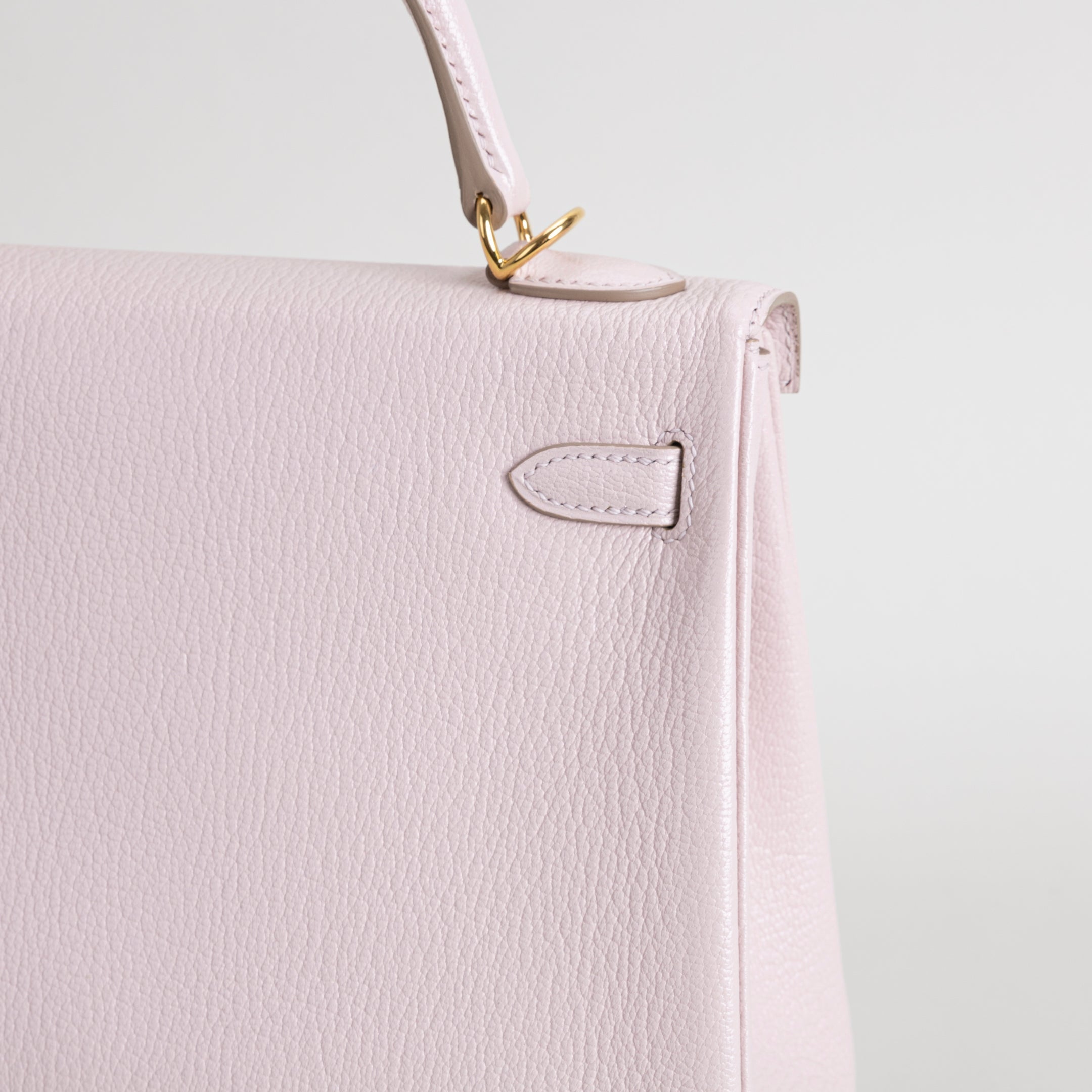 KELLY 25 CHEVRE LEATHER ROSE DARLING WITH GOLD HARDWARE (GHW)