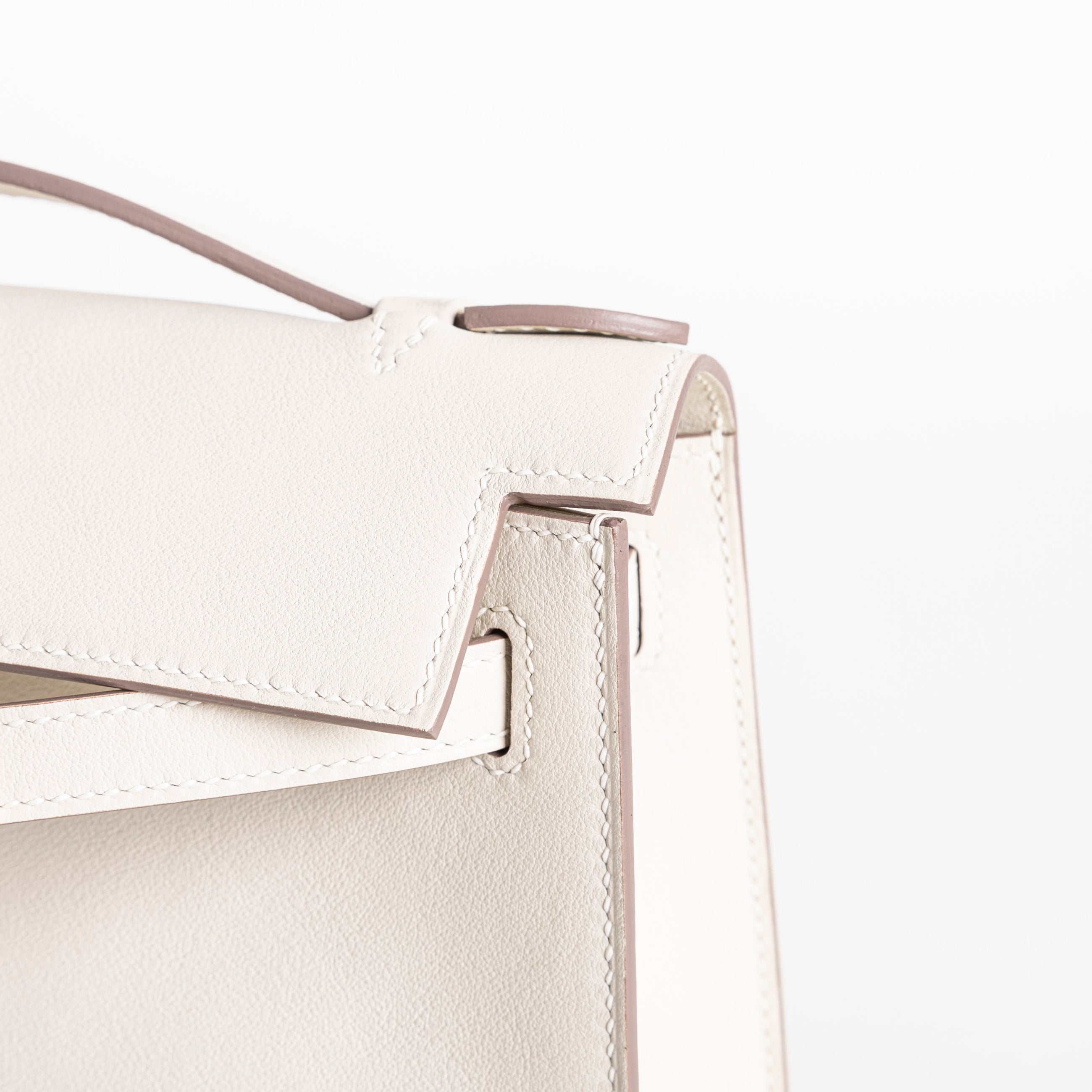 KELLY POCHETTE SWIFT LEATHER CRAIE WITH GOLD HARDWARE (GHW)