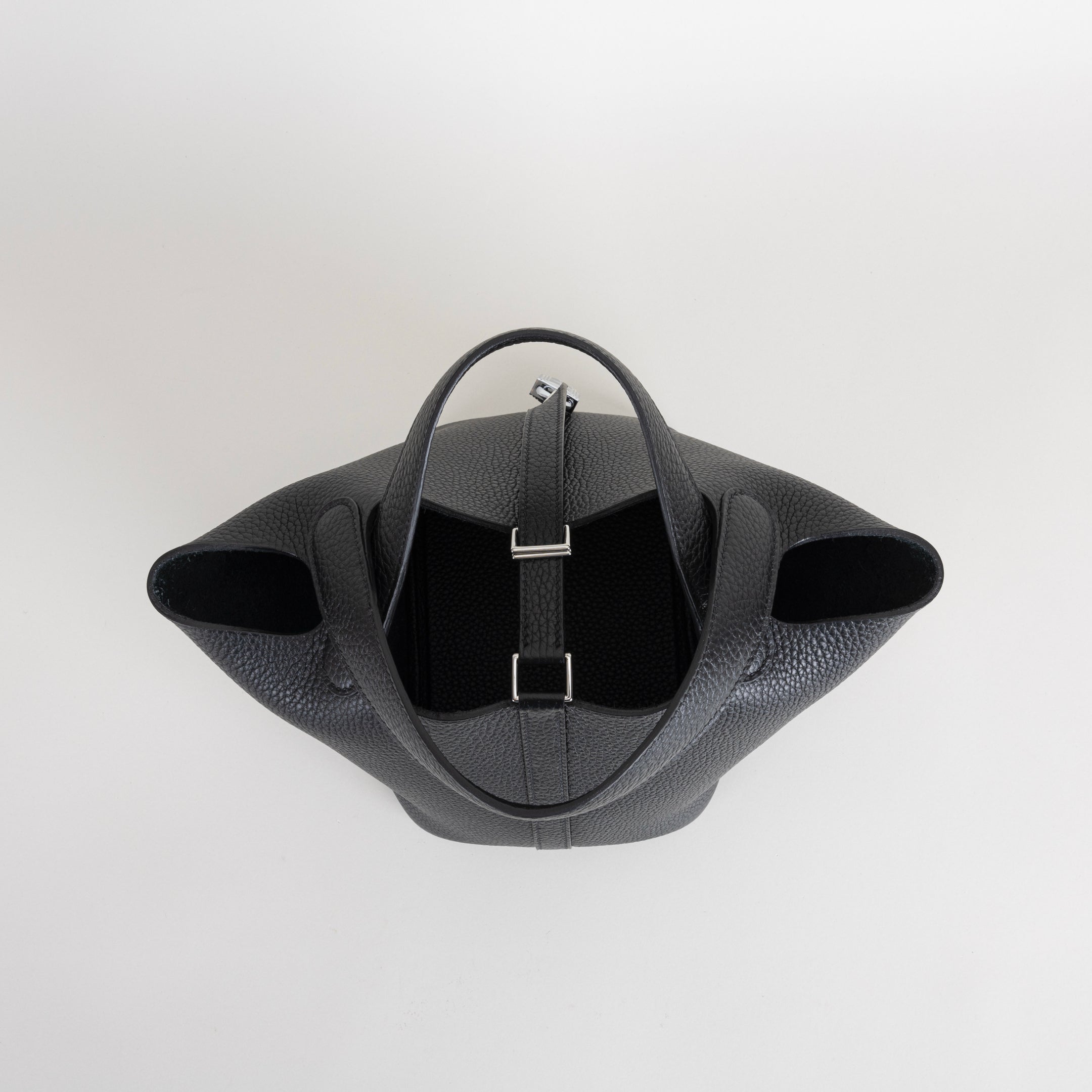 PICOTIN 18 LOCK CLEMENCE LEATHER NOIR (BLACK) WITH PALLADIUM HARDWARE (PHW)