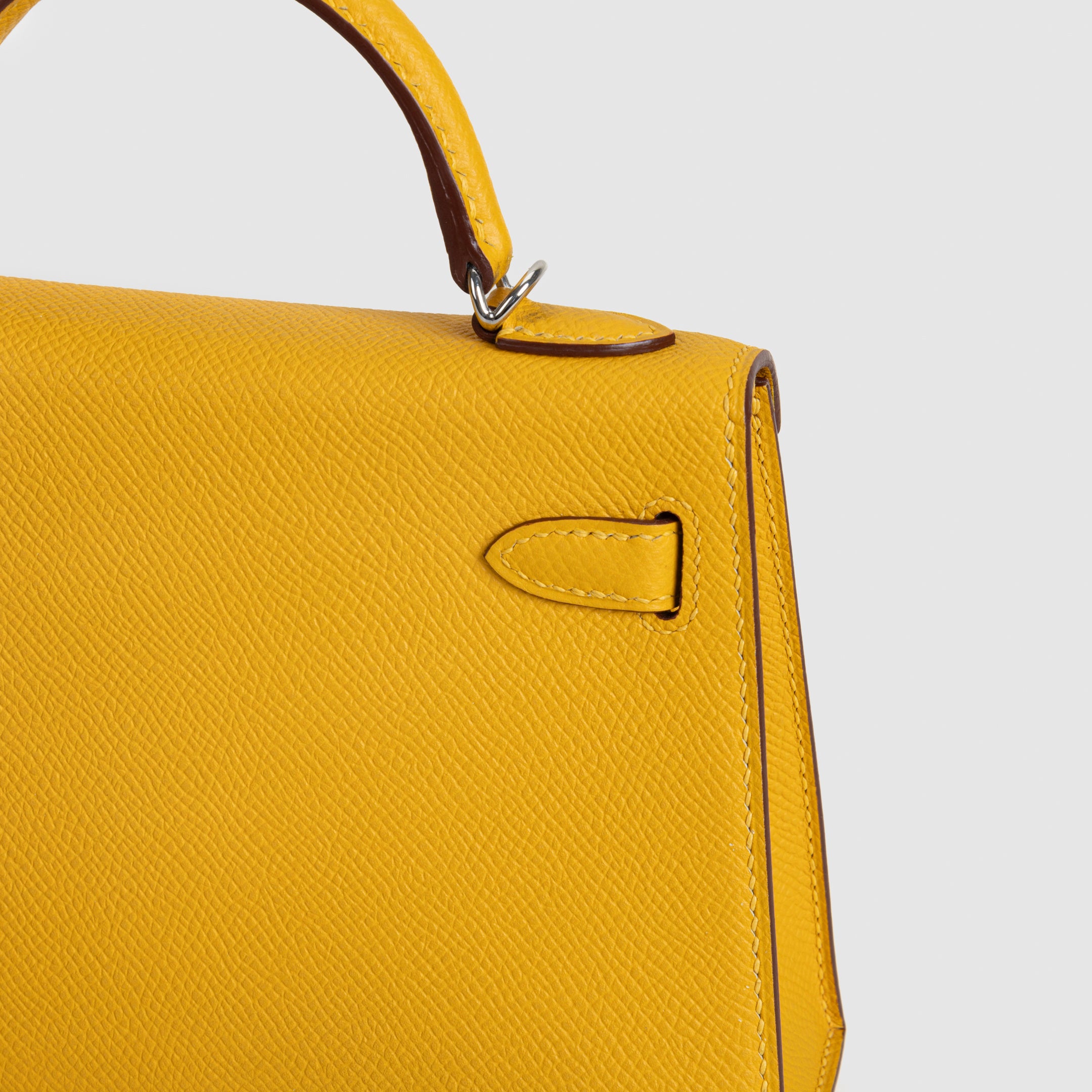 MINI KELLY II (20) EPSOM LEATHER JAUNE AMBRE WITH PALLADIUM HARDWARE (PHW)