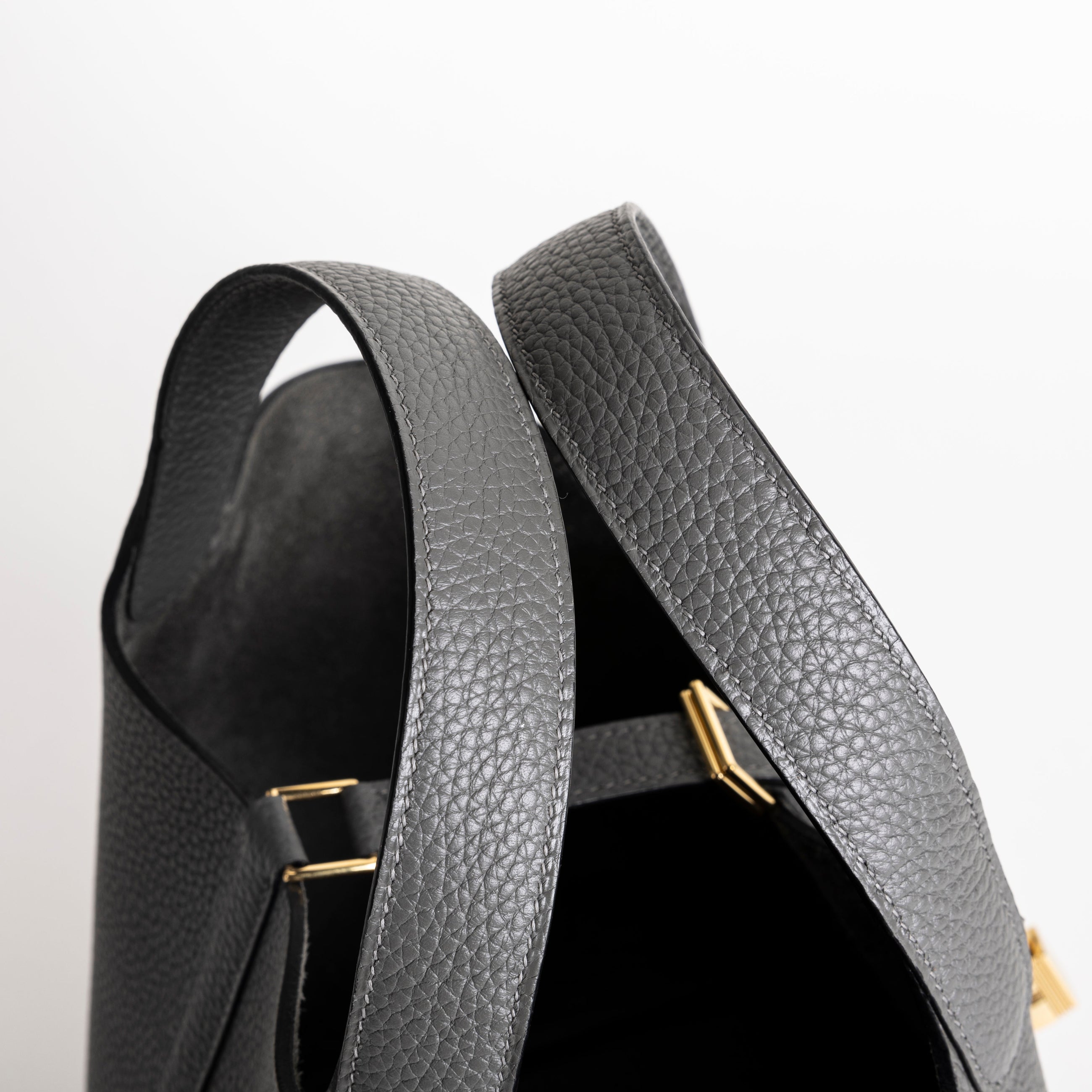 PICOTIN 18 LOCK CLEMENCE LEATHER GRIS MEYER WITH GOLD HARDWARE (GHW)