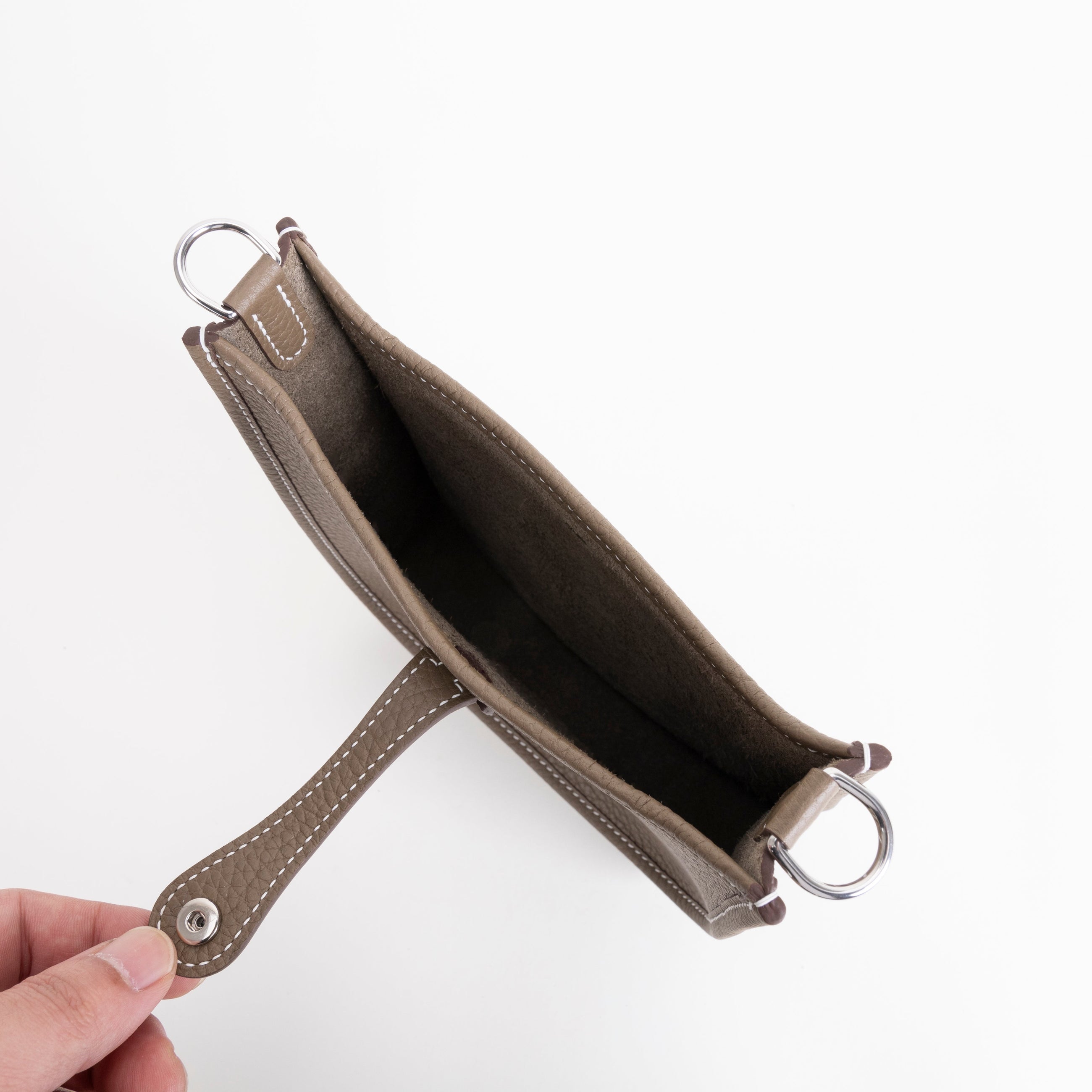 MINI EVELYNE (TPM) CLEMENCE LEATHER ETOUPE WITH PALLADIUM HARDWARE (PHW)