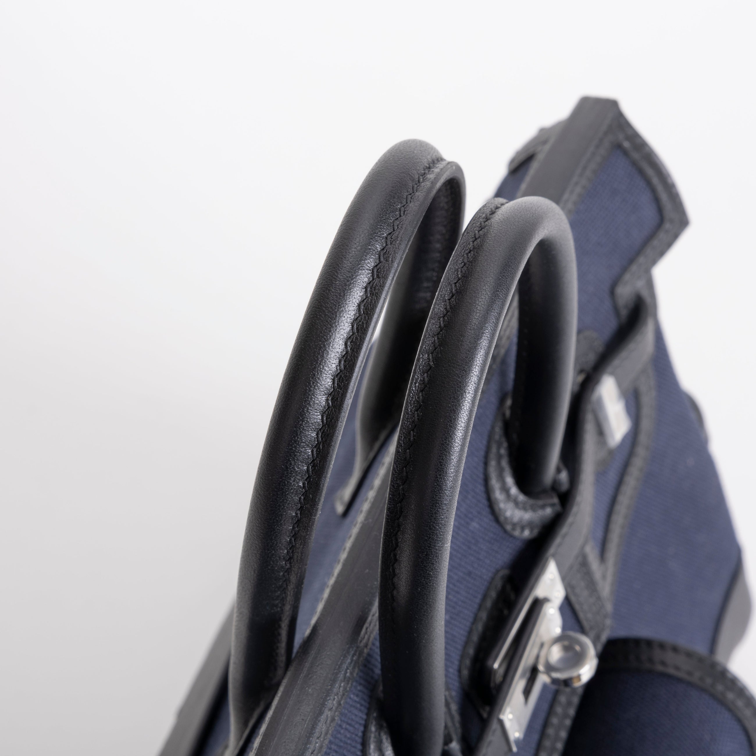 BIRKIN 25 CARGO CANVAS & SWIFT LEATHER BLEU MARINE WITH PALLADIUM HARDWARE (PHW)