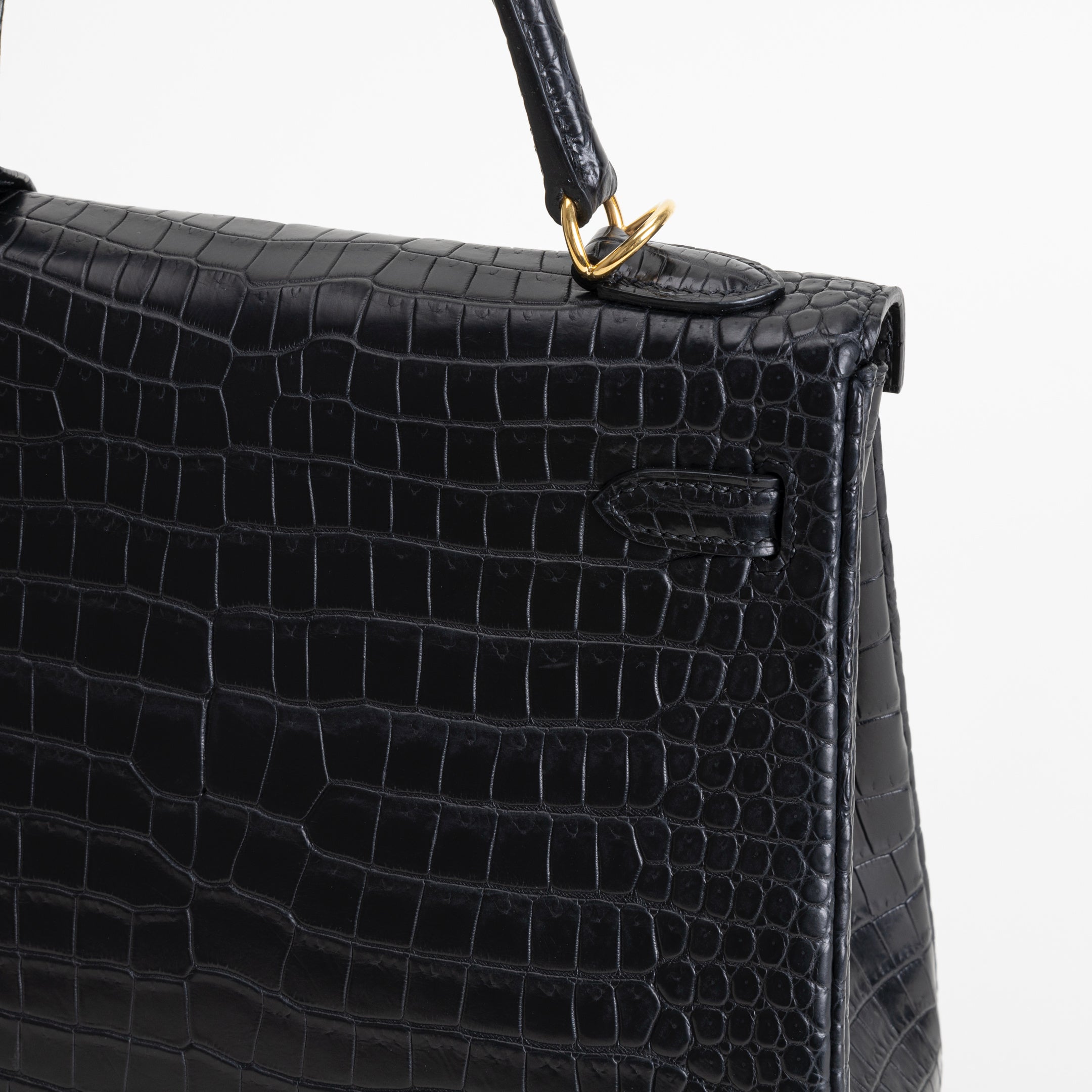 KELLY 25 MATTE POROSUS CROCODILE LEATHER NOIR (BLACK) WITH GOLD HARDWARE (GHW)