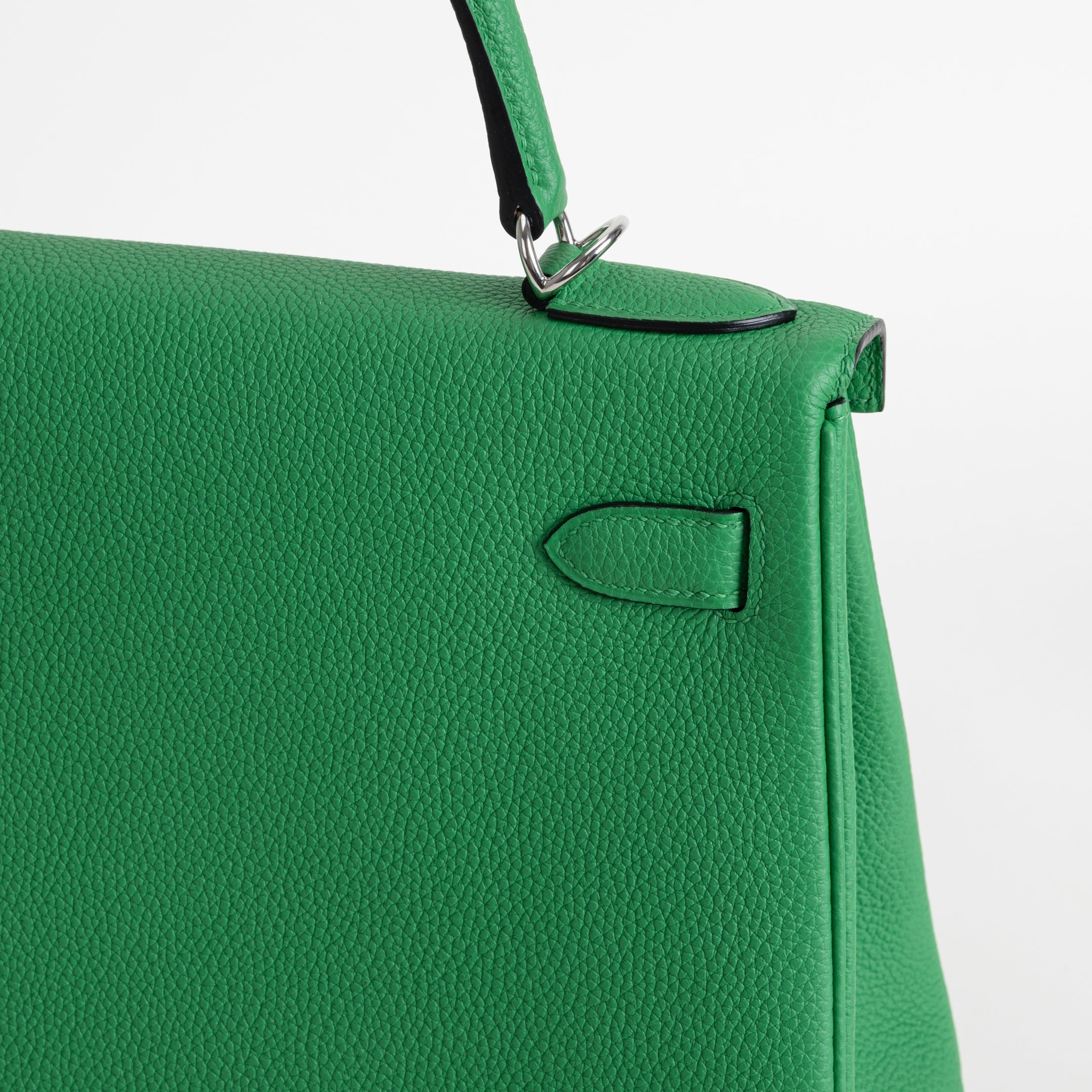 KELLY 28 TOGO LEATHER BAMBOO (GREEN) WITH PALLADIUM HARDWARE (PHW)