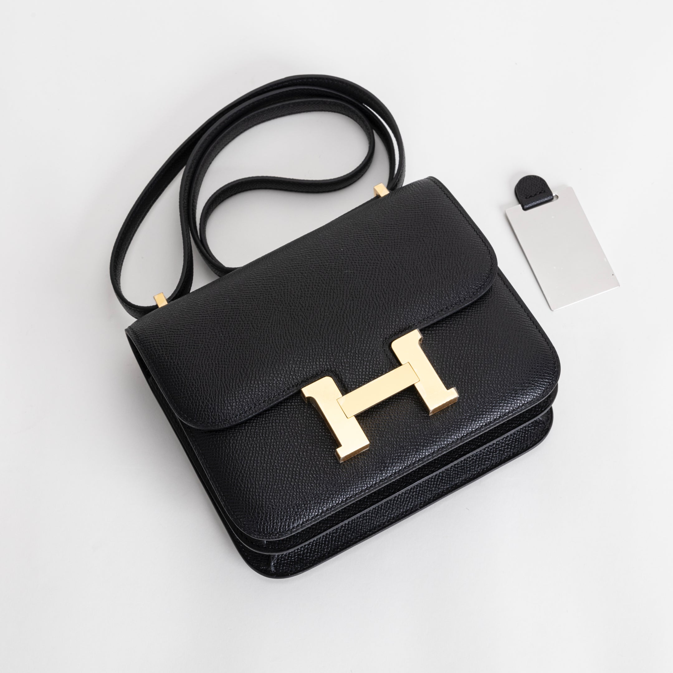 CONSTANCE 18 (MINI) EPSOM LEATHER NOIR (BLACK) WITH GOLD HARDWARE (GHW)