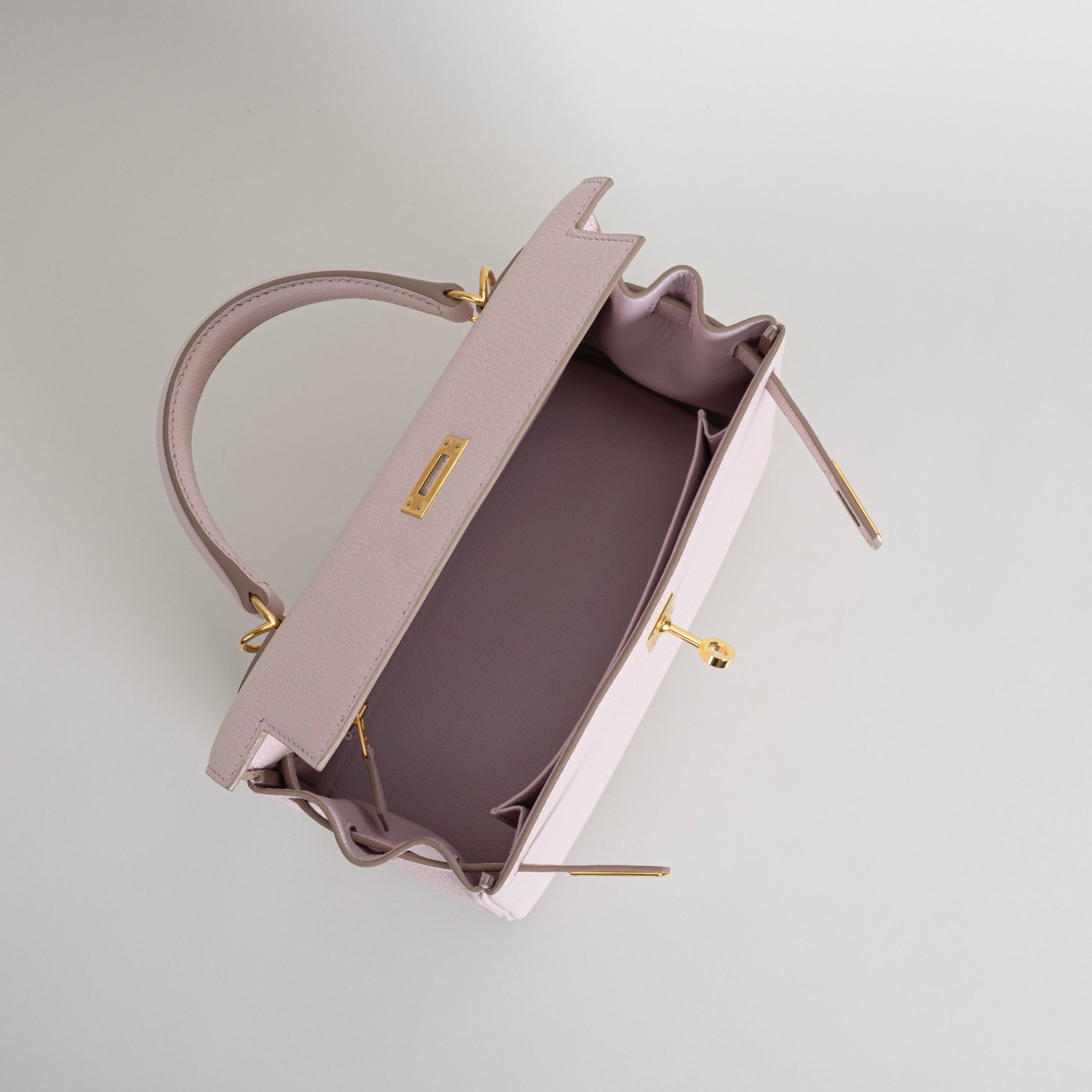 KELLY 25 CHEVRE LEATHER ROSE DARLING WITH GOLD HARDWARE (GHW)