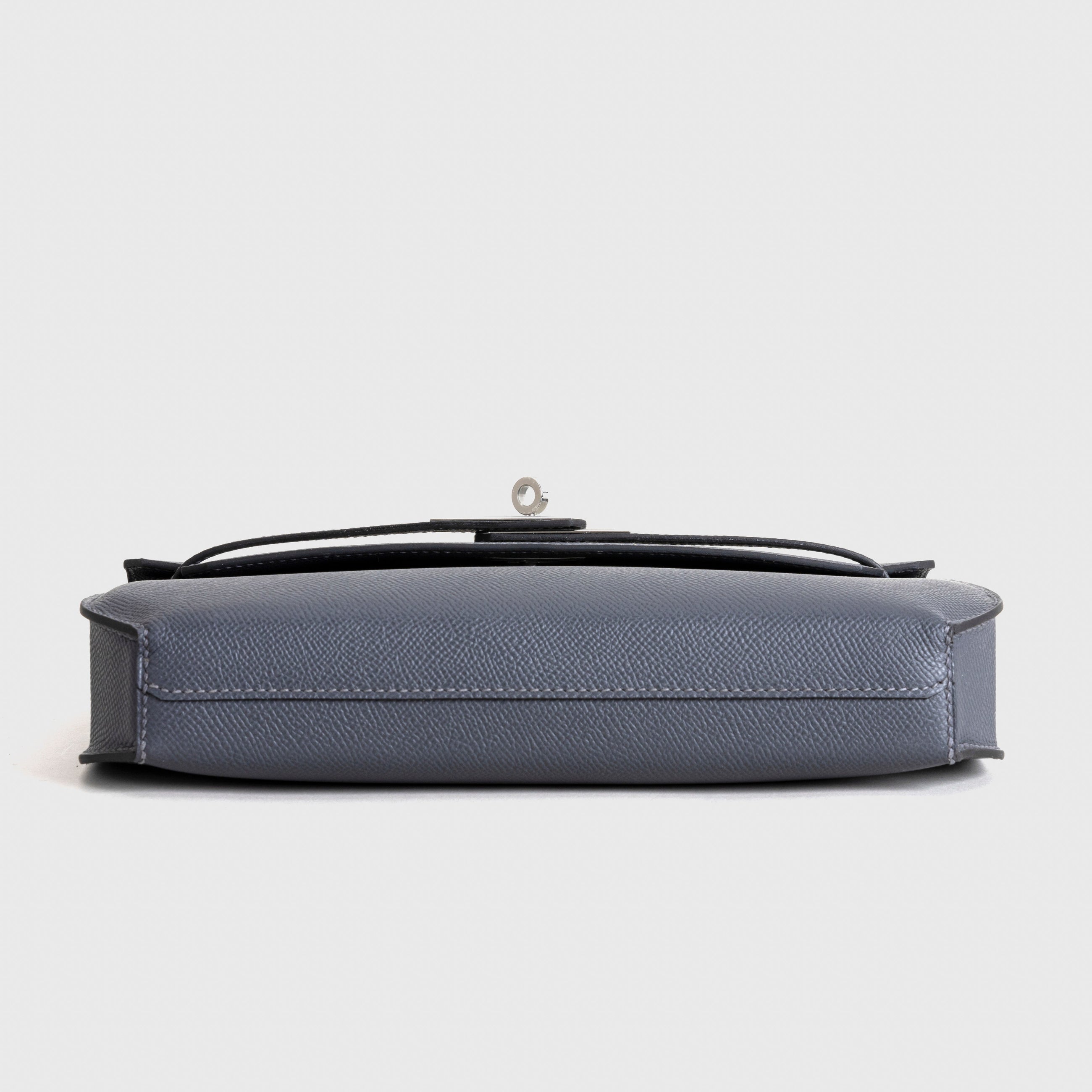 KELLY DEPECHES 25 EPSOM LEATHER GRIS MISTY WITH PALLADIUM HARDWARE (PHW)