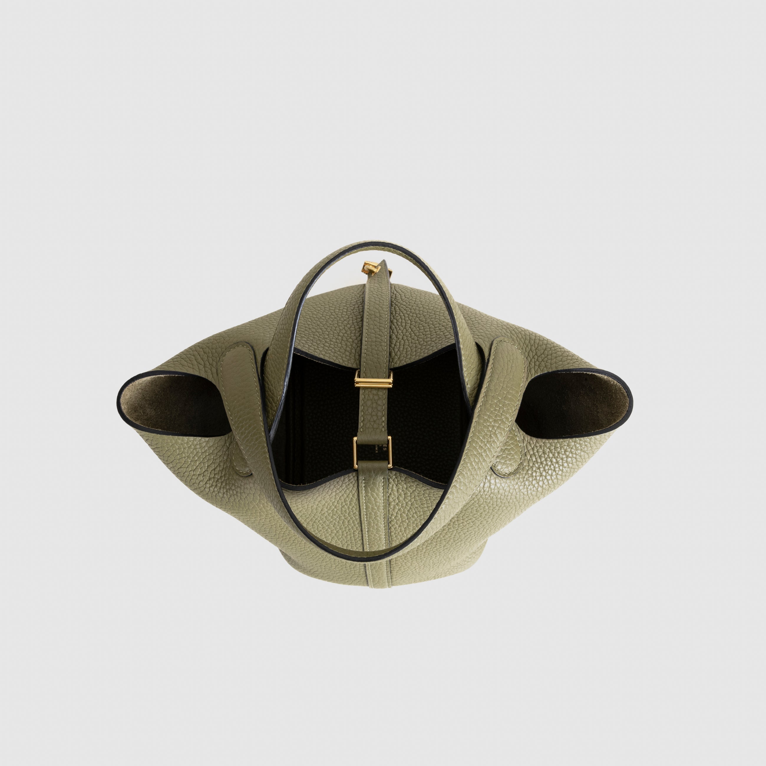 PICOTIN 18 LOCK CLEMENCE LEATHER VERT OLIVE WITH GOLD HARDWARE (GHW)