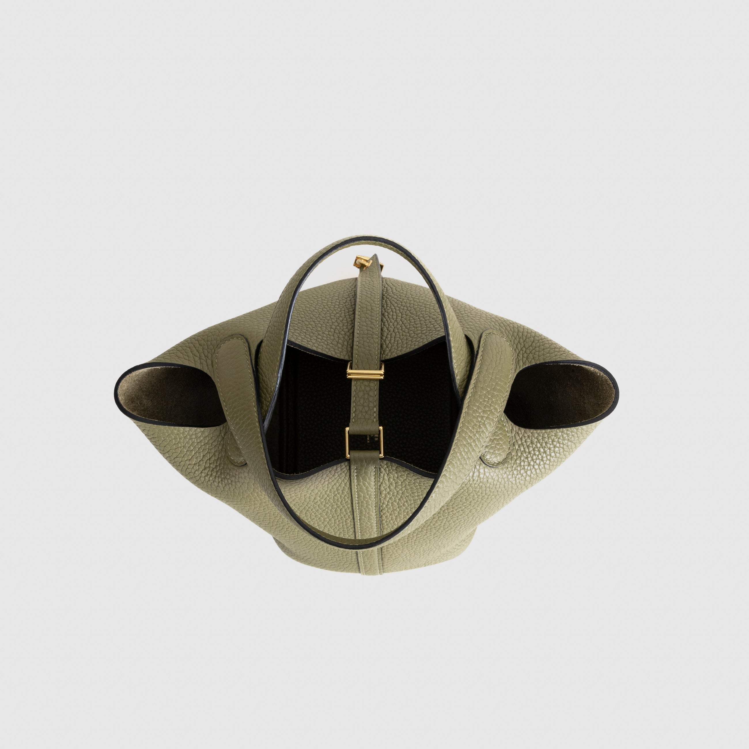 PICOTIN 18 LOCK CLEMENCE LEATHER VERT OLIVE WITH GOLD HARDWARE (GHW)