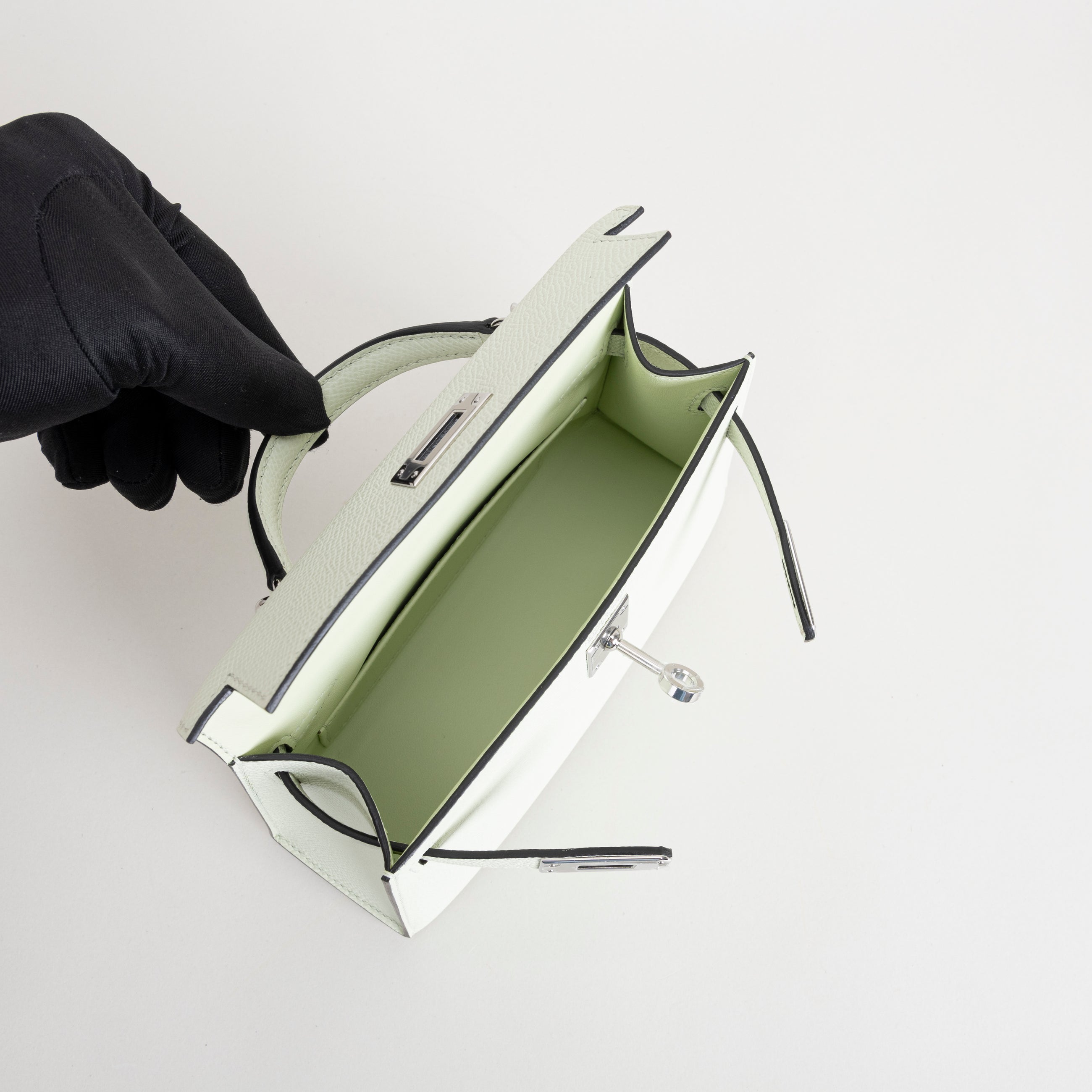 MINI KELLY II (20) EPSOM LEATHER VERT FIZZ WITH PALLADIUM HARDWARE (PHW)