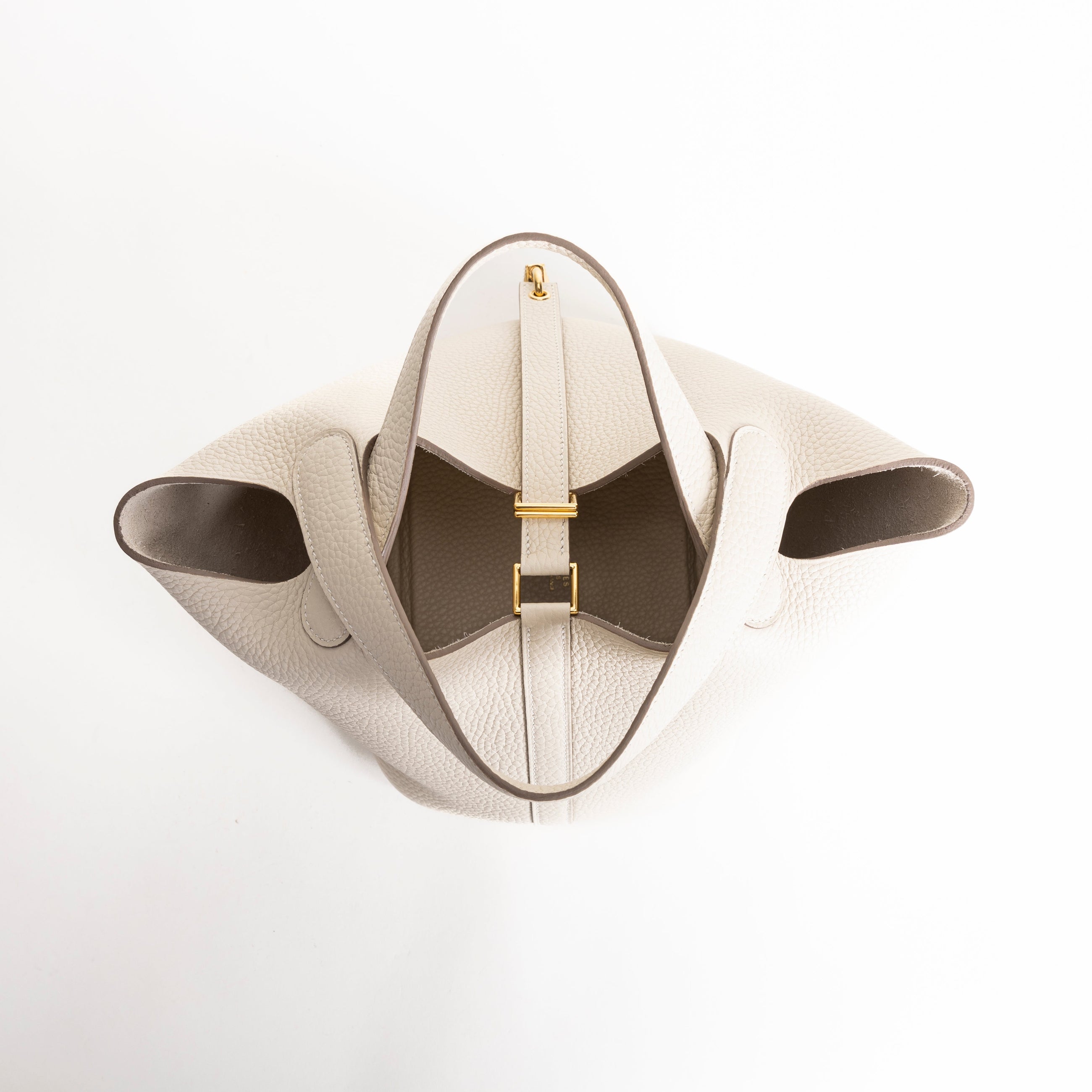 PICOTIN 18 LOCK CLEMENCE LEATHER CRAIE WITH GOLD HARDWARE (GHW)