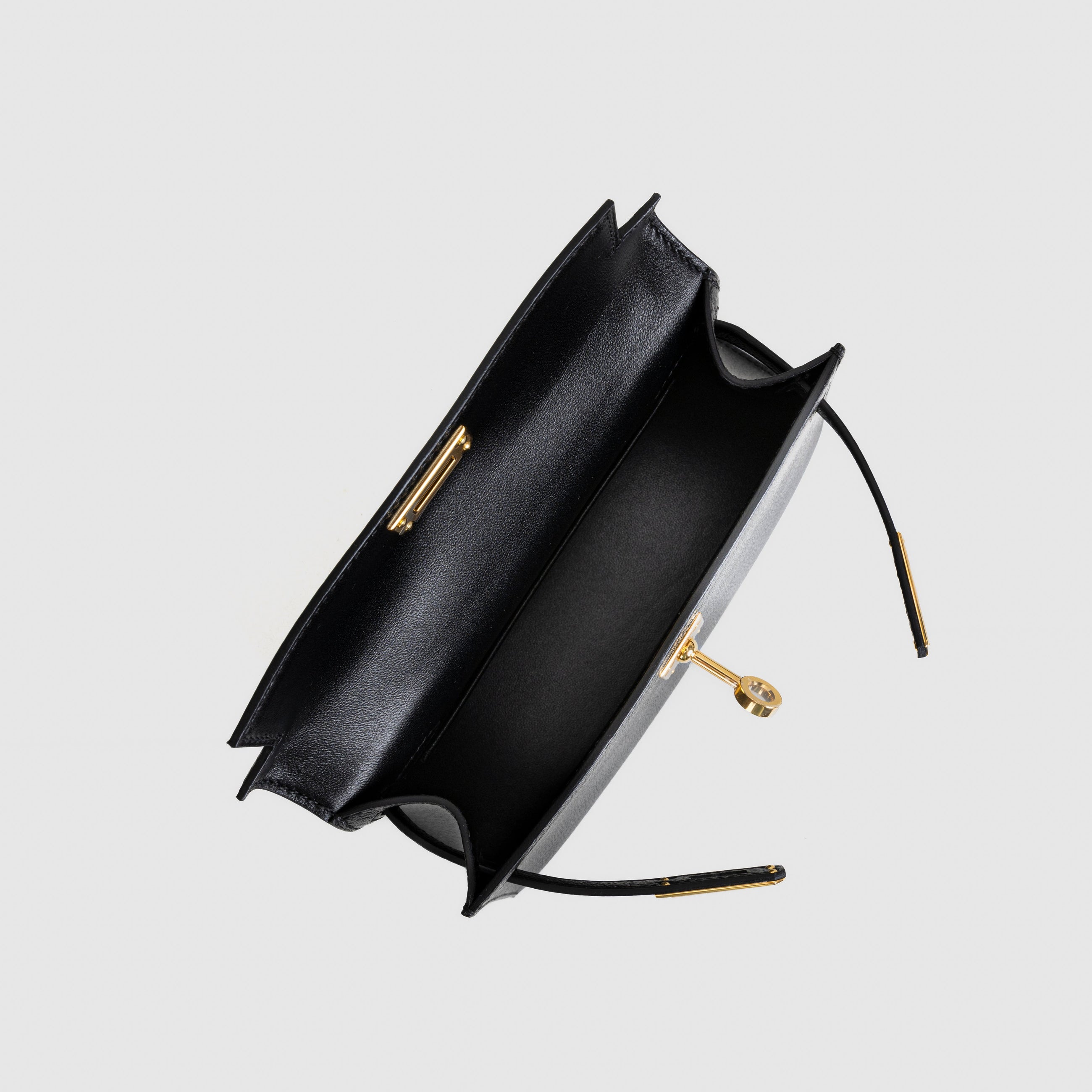 MINI KELLY II (20) CHEVRE LEATHER NOIR (BLACK) WITH GOLD HARDWARE (GHW)