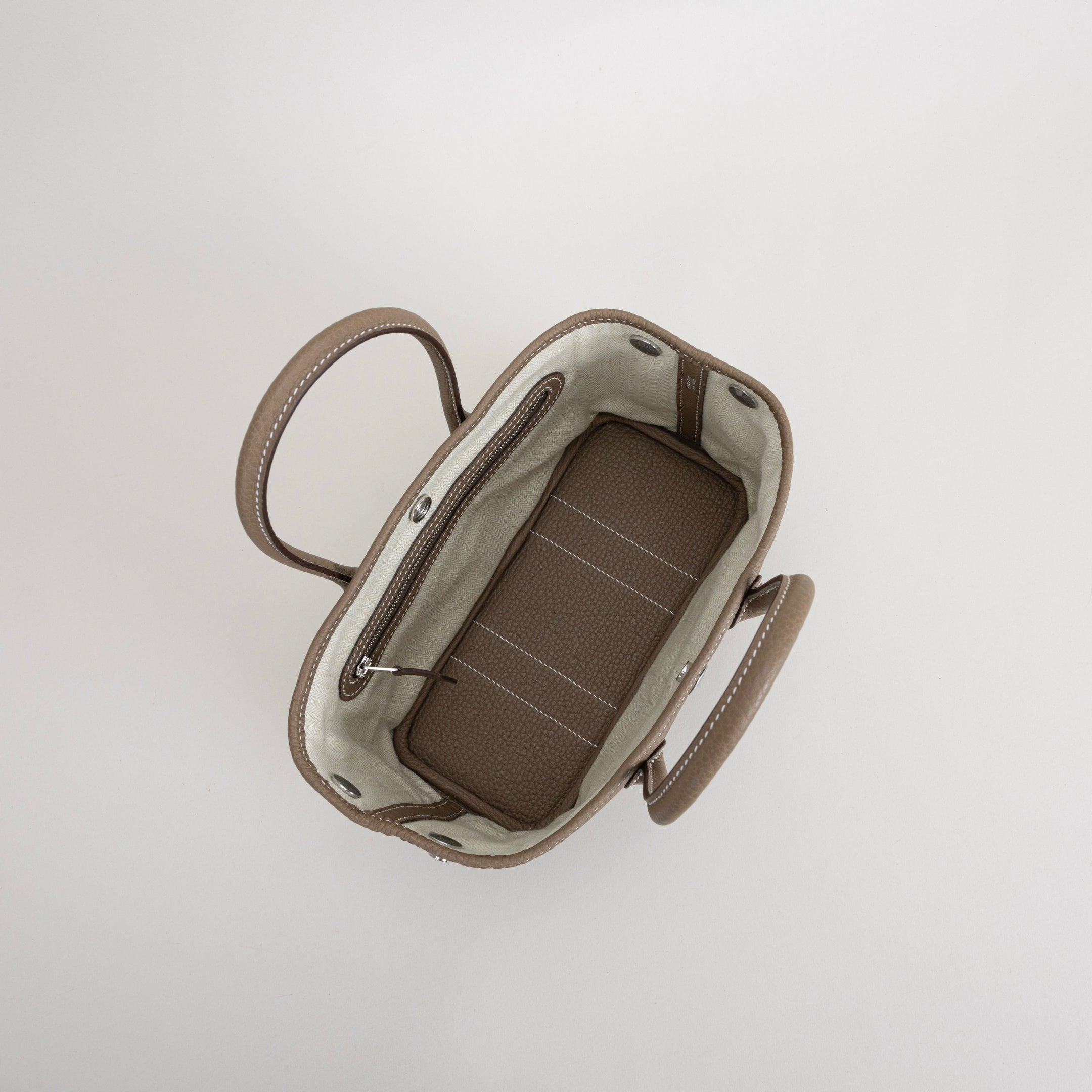 GARDEN PARTY (MINI) NEGONDA LEATHER ETOUPE WITH PALLADIUM HARDWARE (PHW)