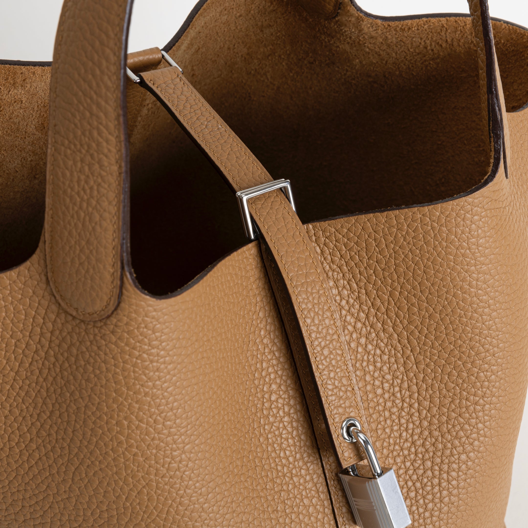 PICOTIN 22 LOCK CLEMENCE LEATHER BISCUIT WITH PALLADIUM HARDWARE (PHW)