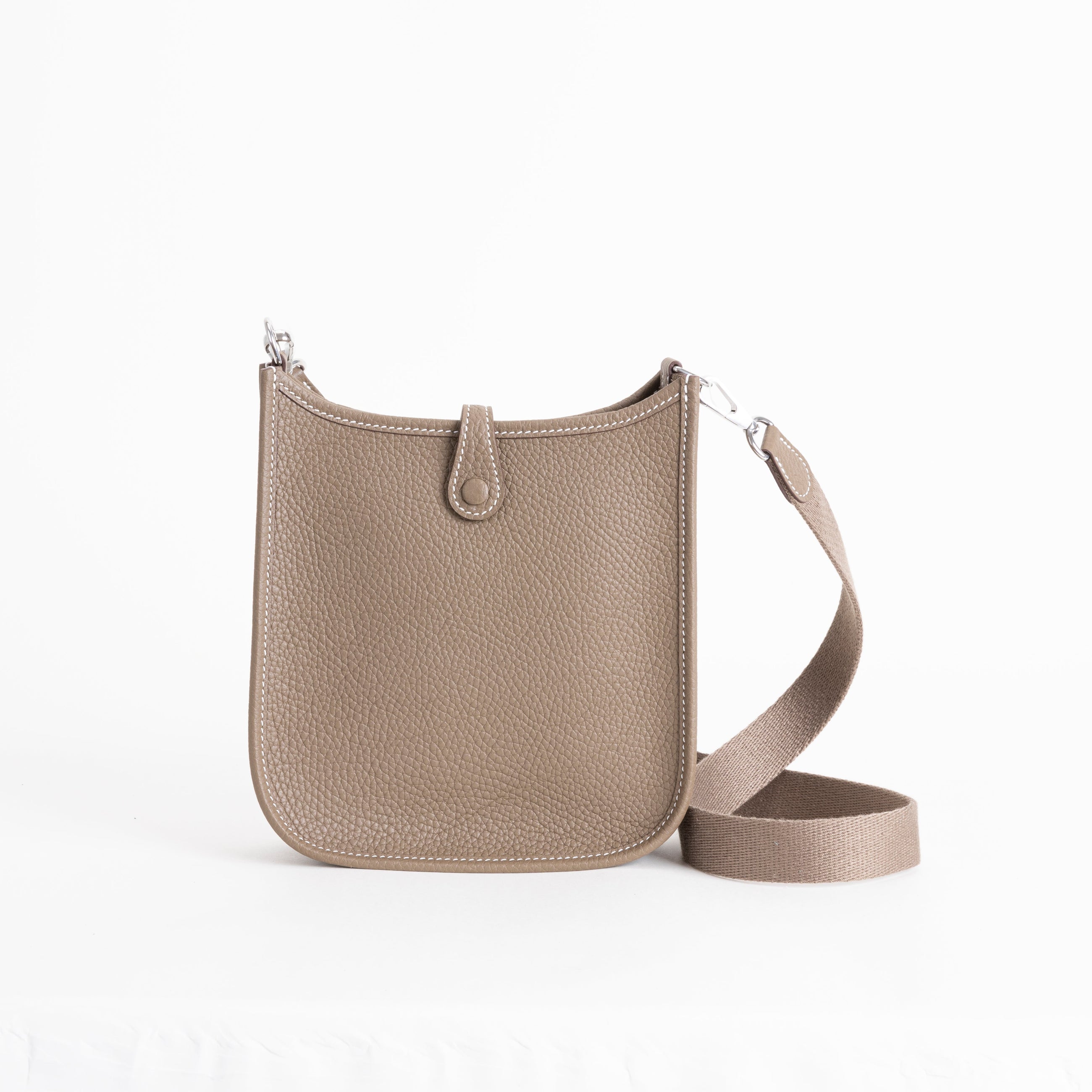 MINI EVELYNE (TPM) CLEMENCE LEATHER ETOUPE WITH PALLADIUM HARDWARE (PHW)