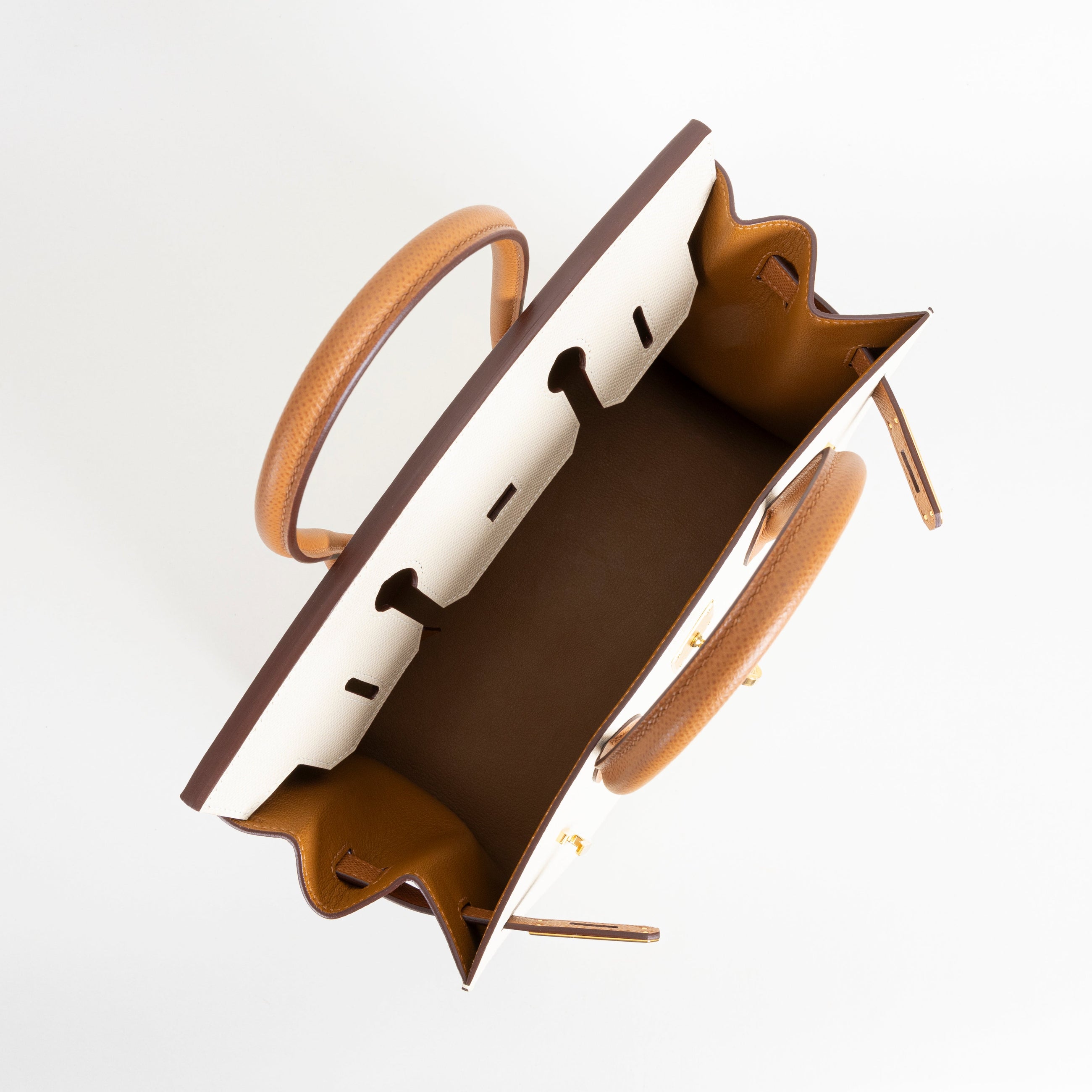 BIRKIN 30 (SELLIER SHAPE) EPSOM LEATHER HORSESHOE STAMP (HSS) BI-COLOR GOLD & CRAIE WITH GOLD HARDWARE (GHW)