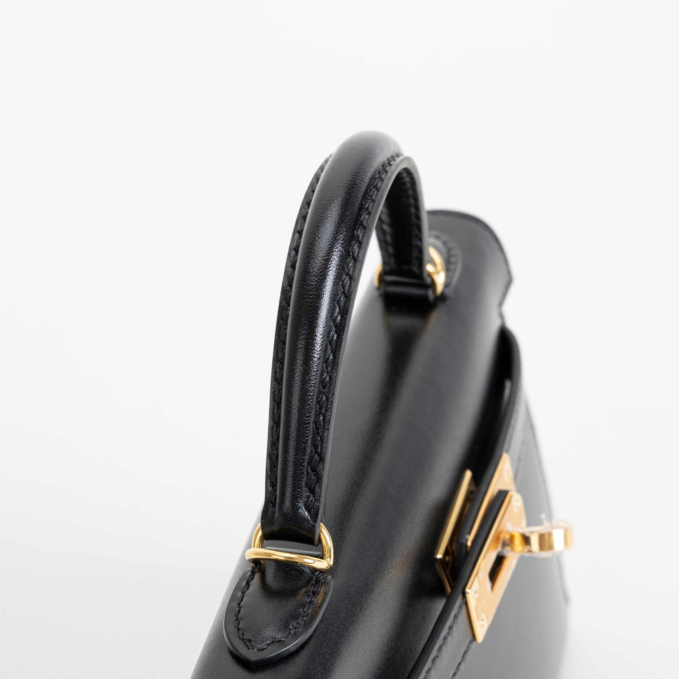 MINI KELLY II (20) BLACK BOX CALF LEATHER WITH GOLD HARDWARE (GHW)