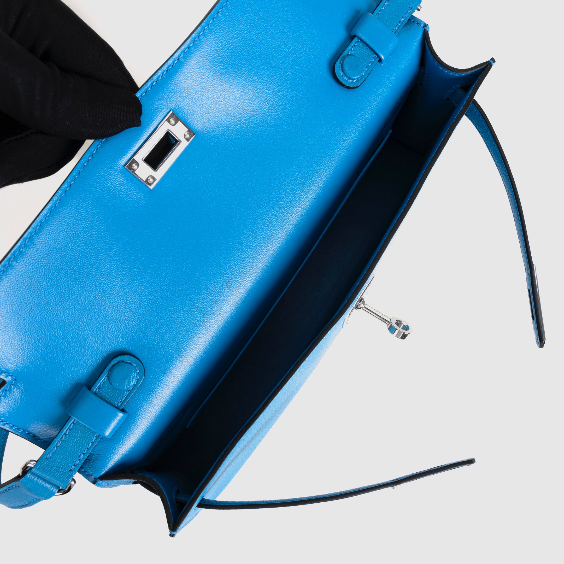 KELLY ELAN CHEVRE LEATHER BLEU FRIDA WITH PALLADIUM HARDWARE (PHW)