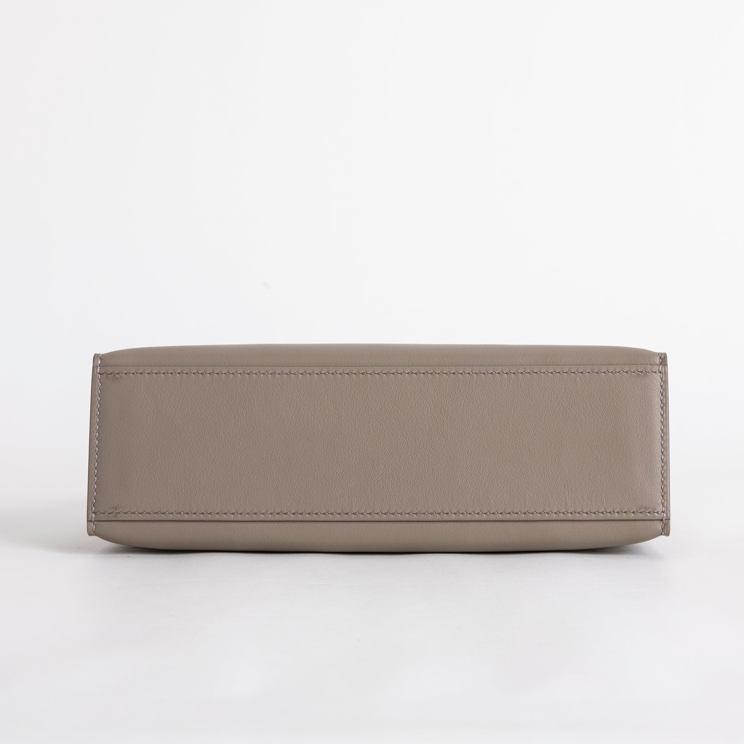 KELLY POCHETTE SWIFT LEATHER GRIS ASPHALTE WITH PALLADIUM HARDWARE (PHW)