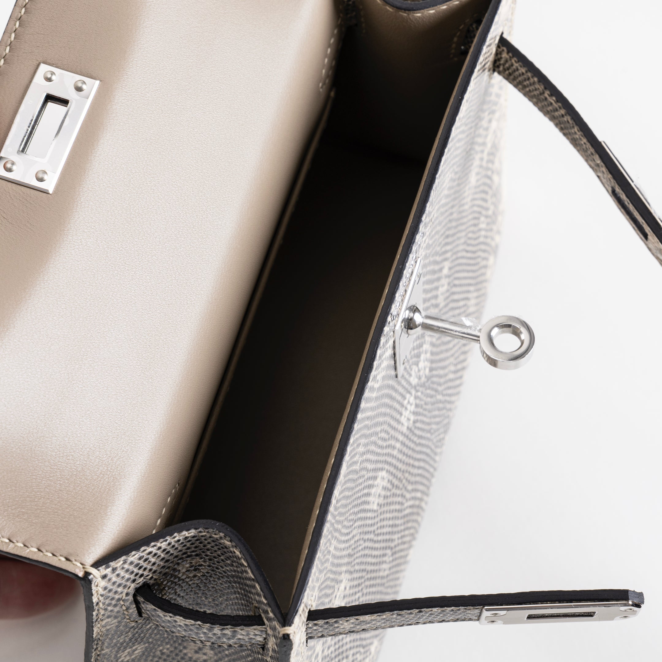 MINI KELLY II (20) OMBRE LIZARD LEATHER WITH PALLADIUM HARDWARE (PHW)