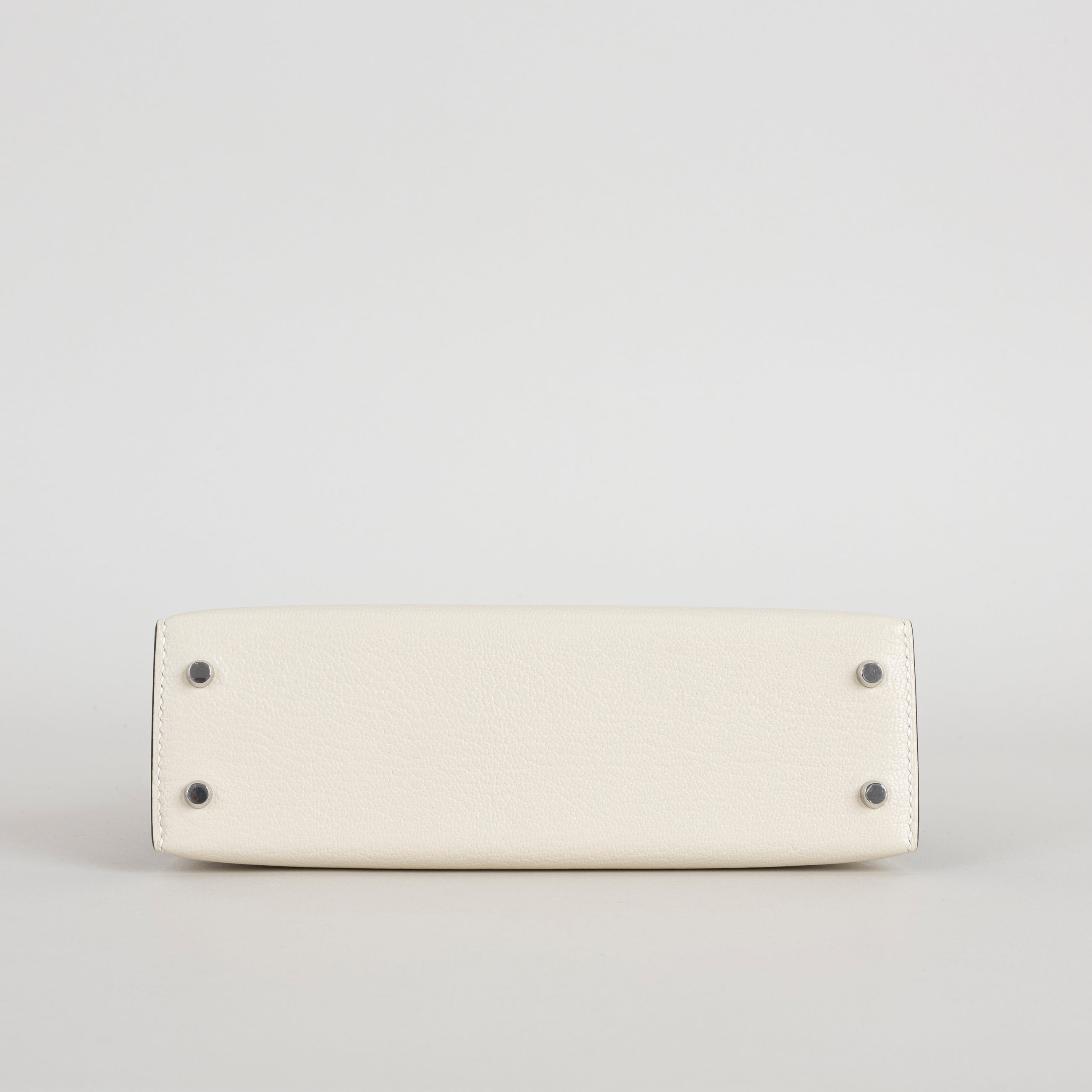 MINI KELLY II (20) CHEVRE LEATHER HORSESHOE STAMP (HSS) CRAIE & NOIR (BLACK) WITH PALLADIUM HARDWARE (PHW)