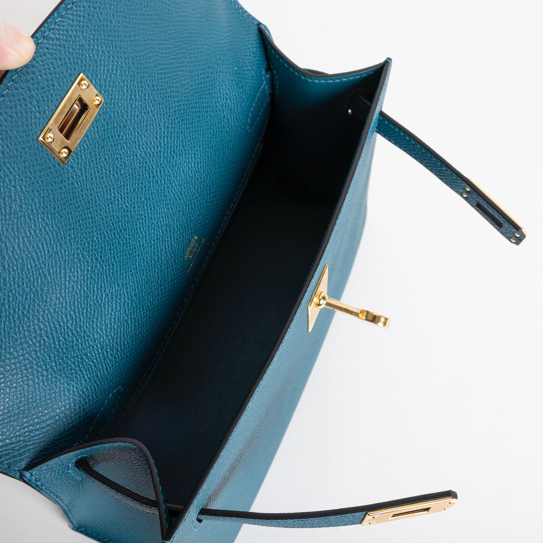 KELLY POCHETTE EPSOM LEATHER VERT BOSPHORE WITH GOLD HARDWARE (GHW)