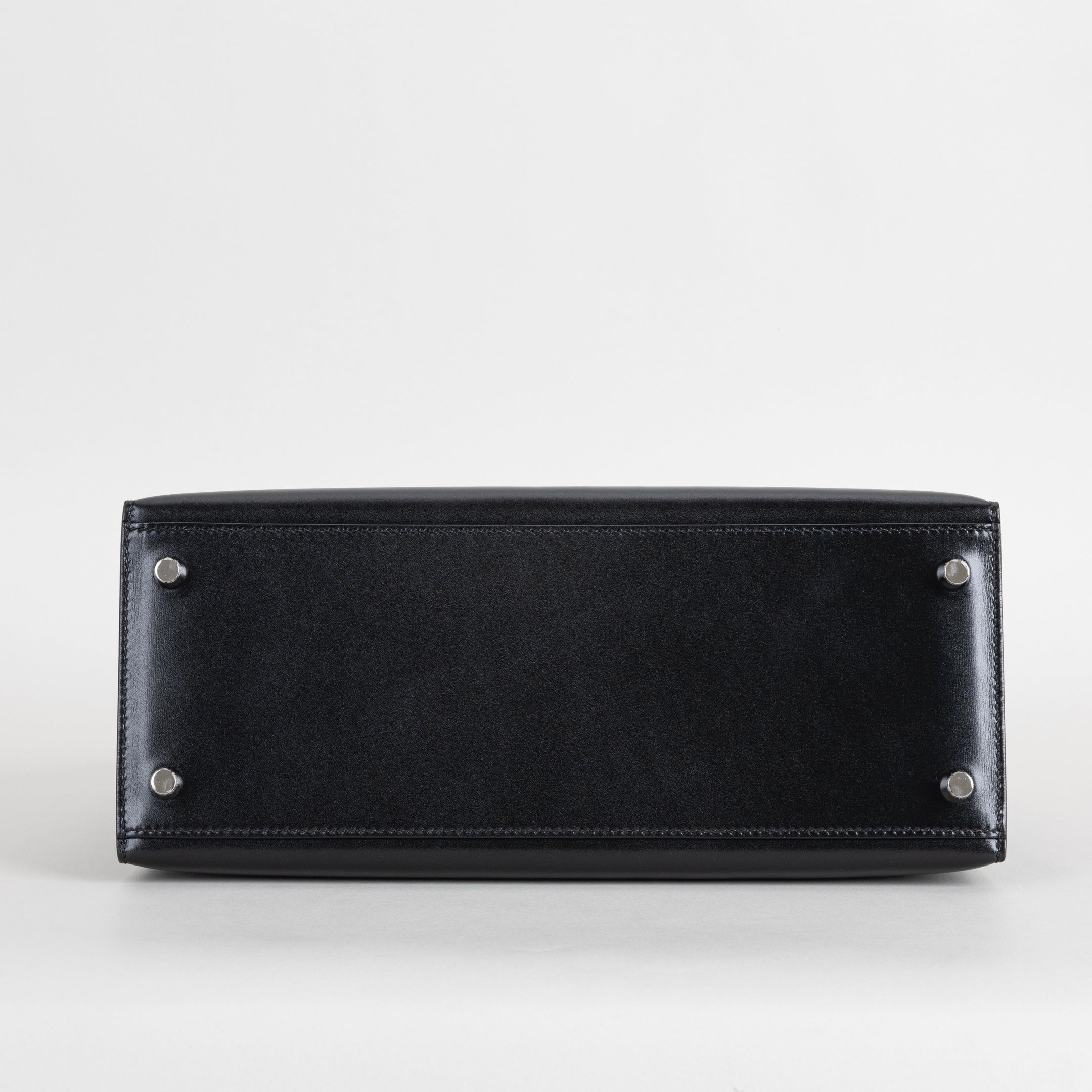 KELLY 28 BLACK BOX CALF LEATHER WITH PALLADIUM HARDWARE (PHW)