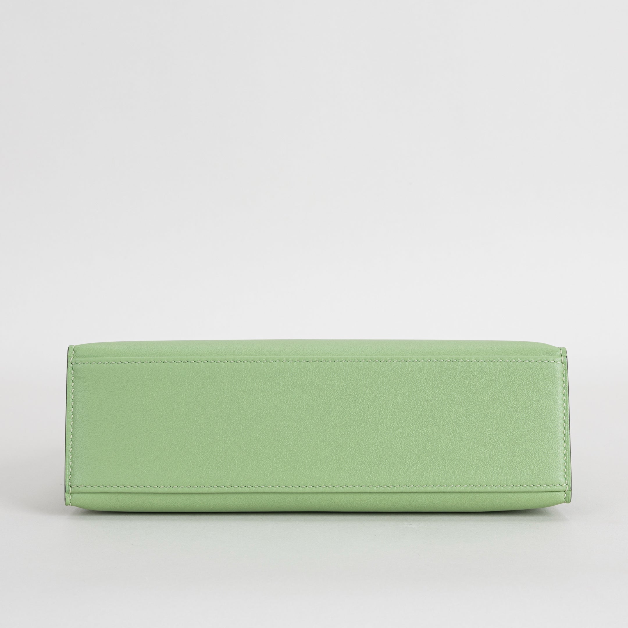 KELLY POCHETTE SWIFT LEATHER VERT CRIQUET WITH PALLADIUM HARDWARE (PHW)