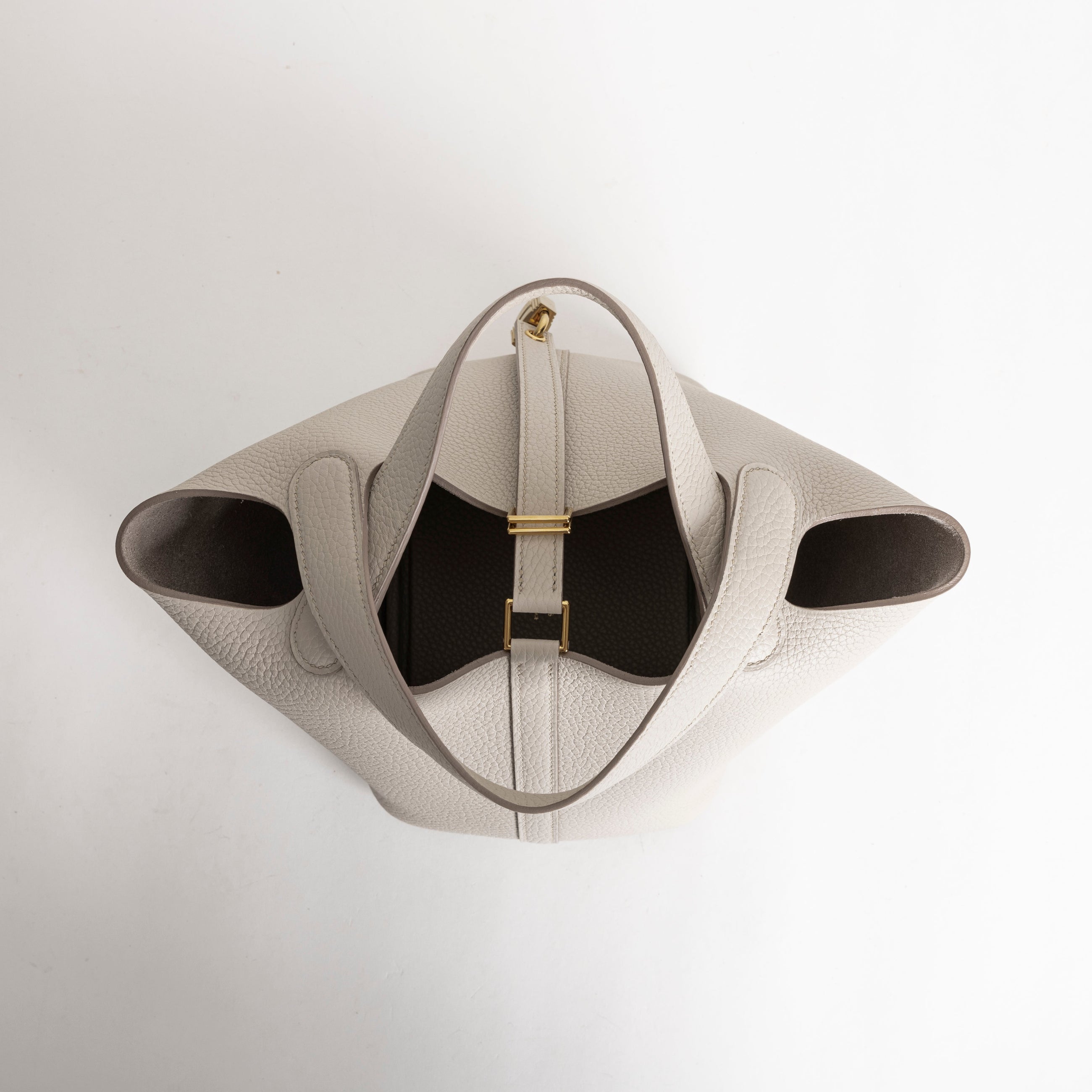 PICOTIN 18 LOCK CLEMENCE LEATHER BETON WITH GOLD HARDWARE (GHW)