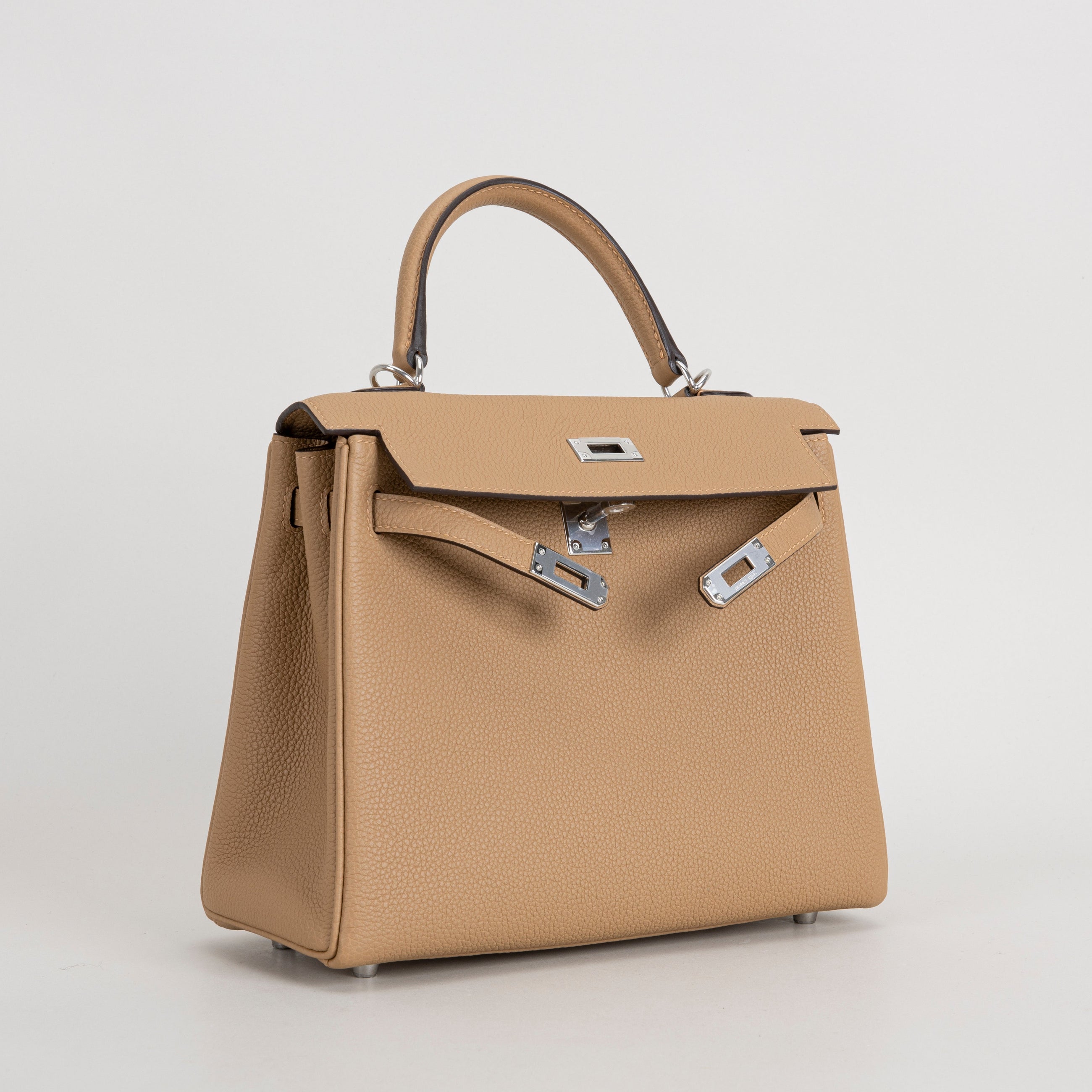 KELLY 25 TOGO LEATHER CHAI WITH PALLADIUM HARDWARE (PHW)