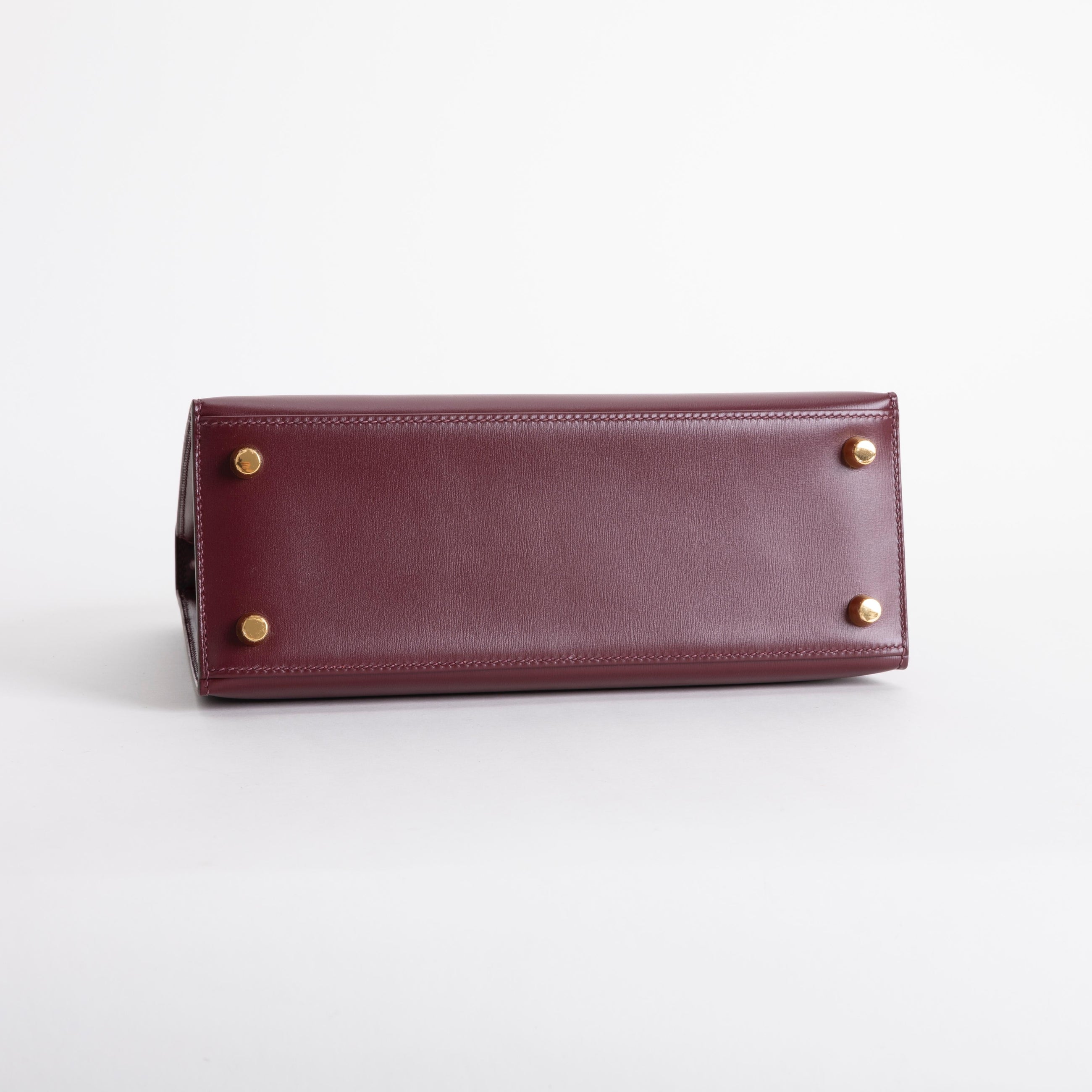 KELLY 25 BOX CALF LEATHER BORDEAUX WITH GOLD HARDWARE (GHW)